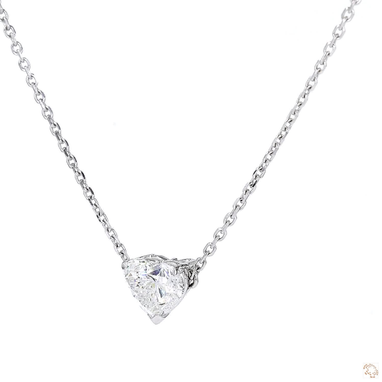 Solitaire Heart Diamond Pendant (0.81 ct)