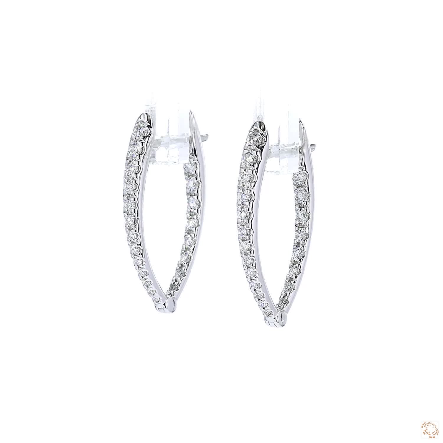 Graduated Inside-Outside Diamond Hoop Earrings