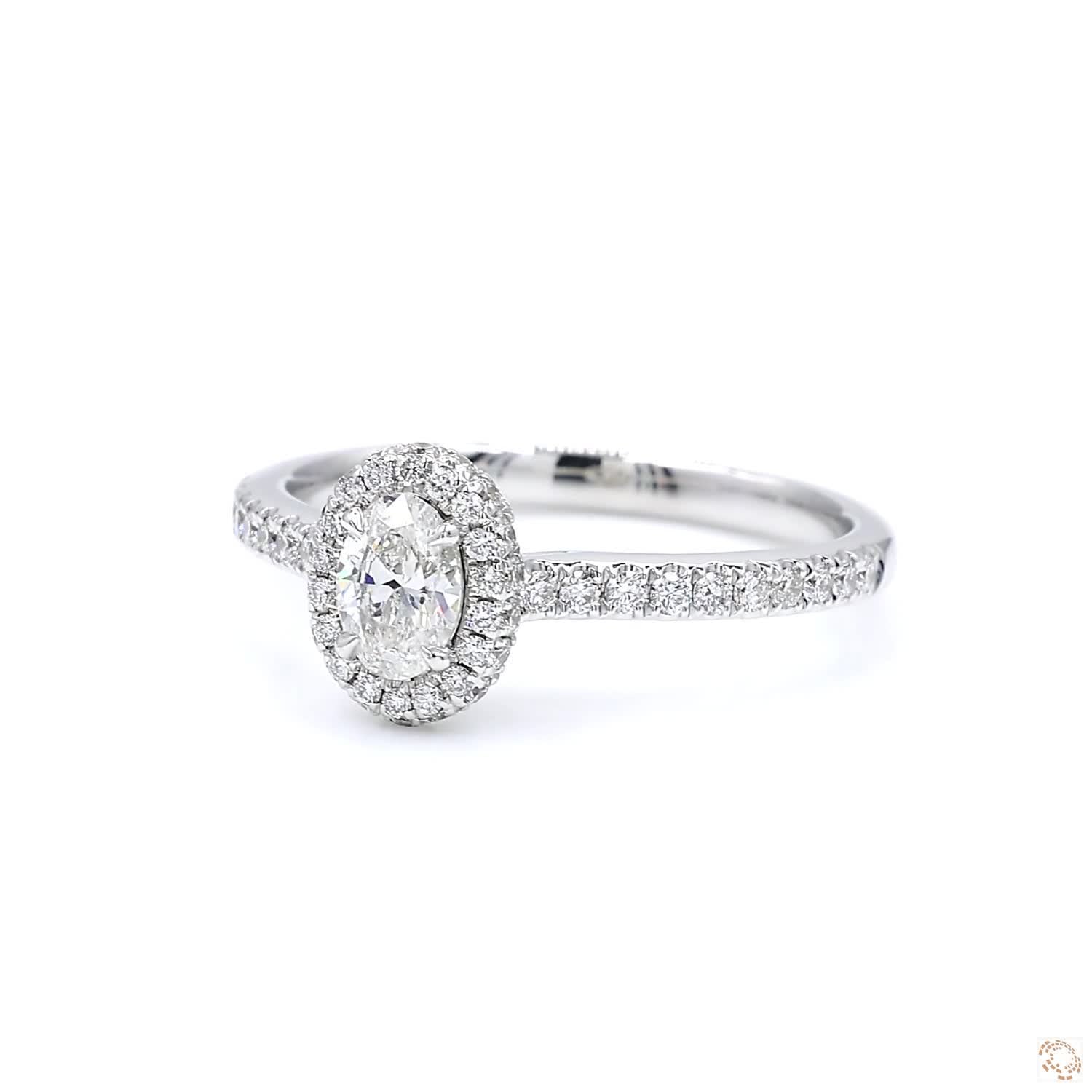 Oval Shape Micro Pave Diamond Ring