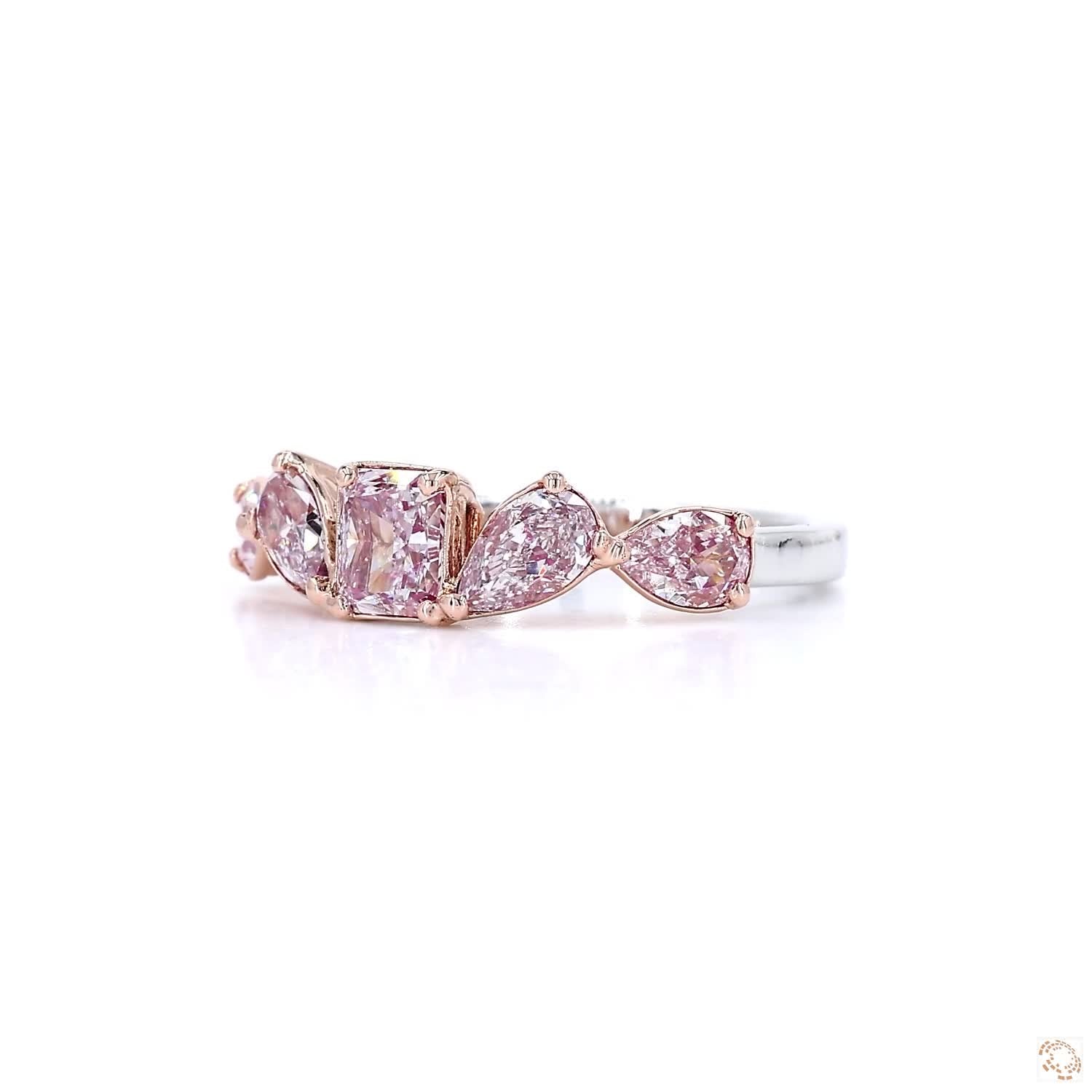 Radiant & Pears Pink Diamond Ring