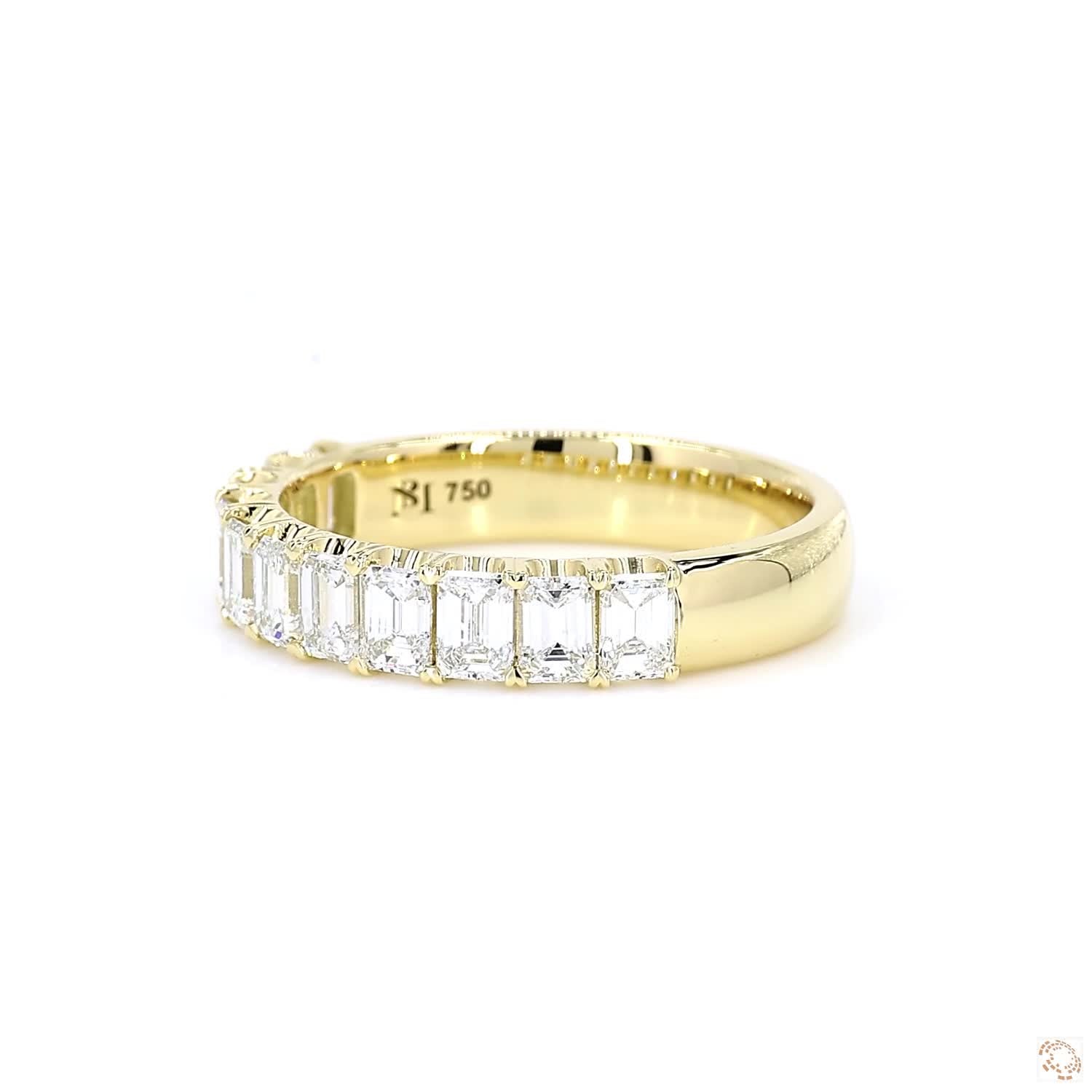 Emerald Cut Half Eternity Ring (0.12 ct per diamond)