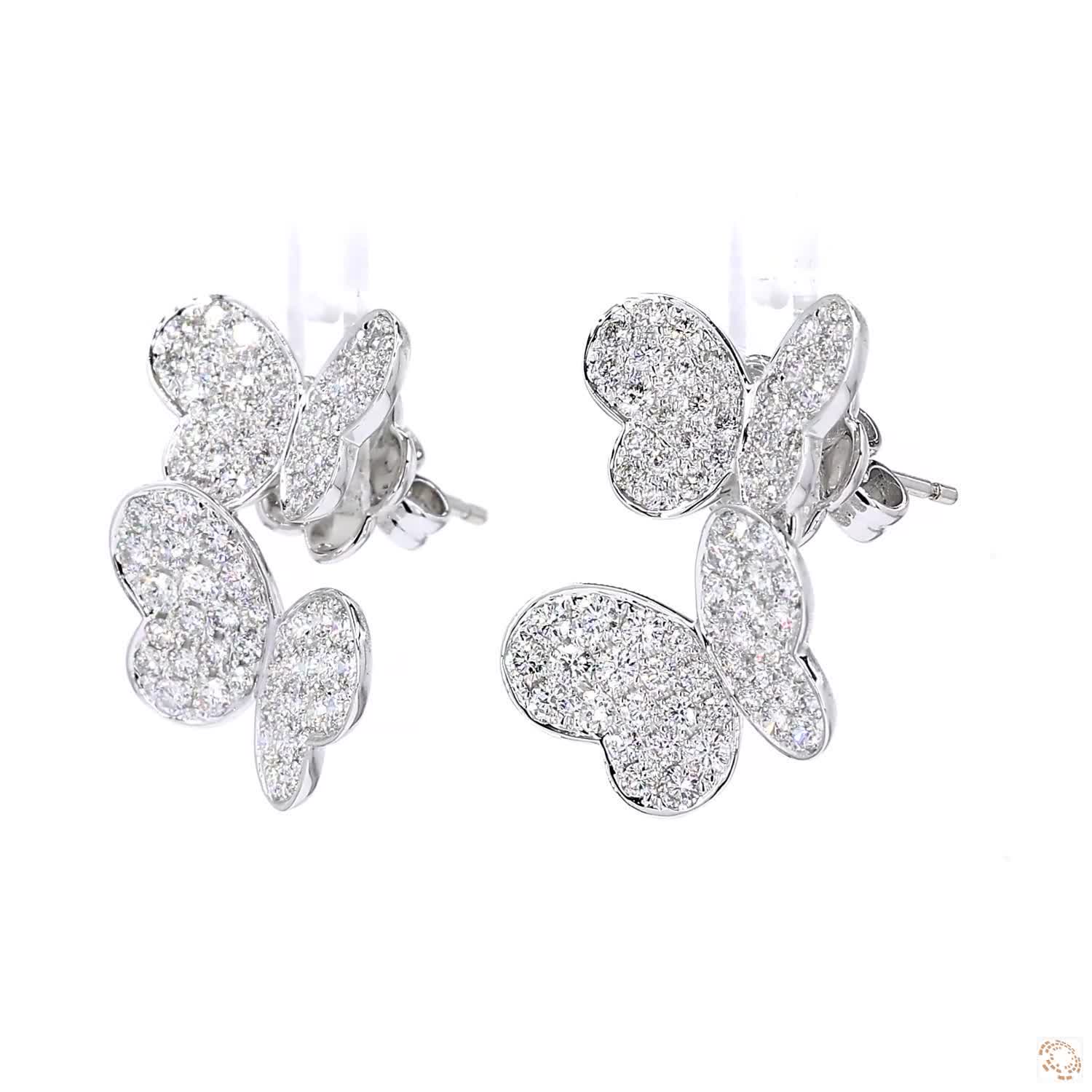 Double Butterfly Diamond Stud Earrings (2.18 ct. tw.)