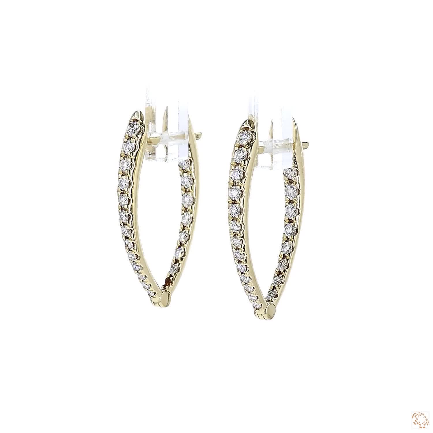 Graduated Inside-Outside Diamond Hoop Earrings