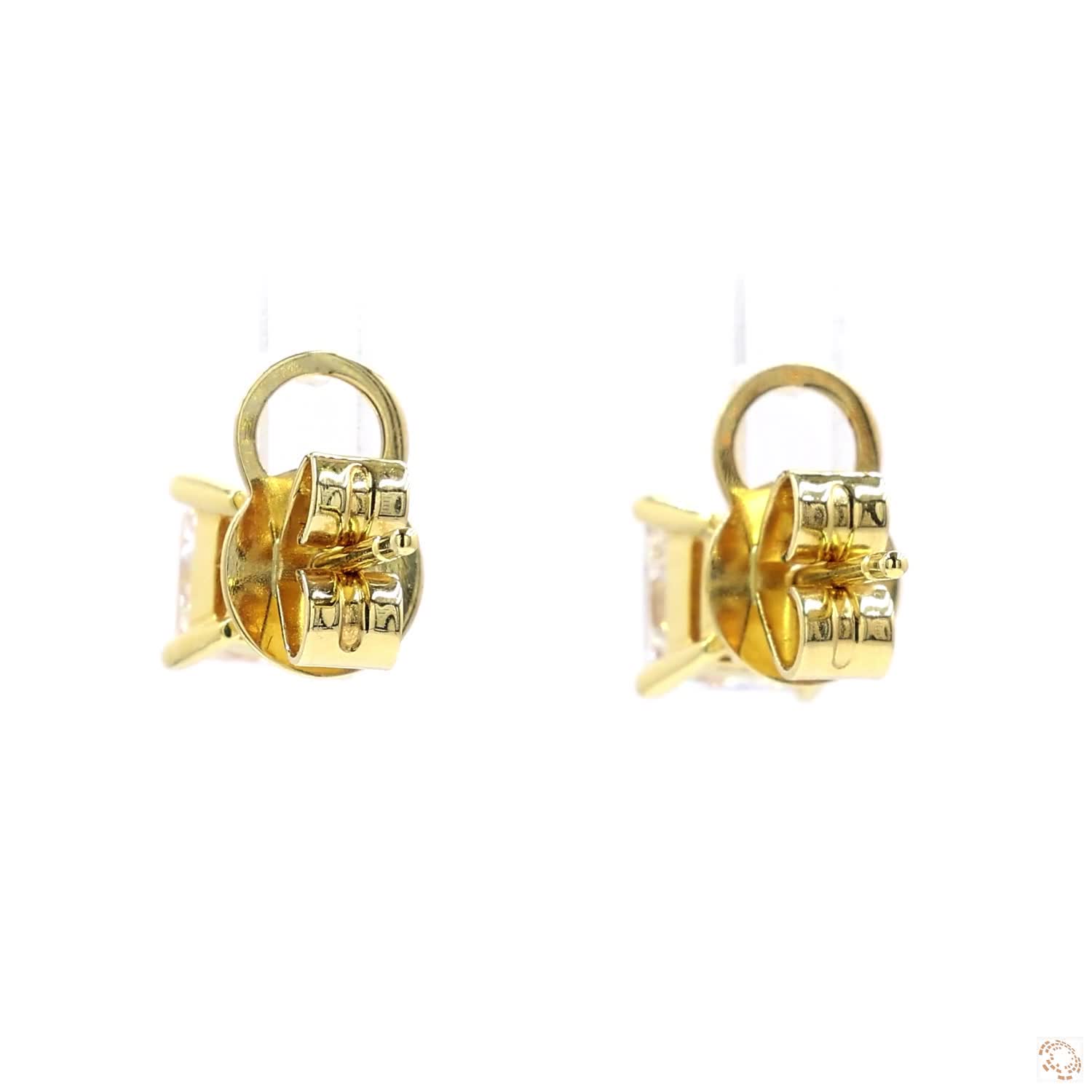 Princess Shape Diamond Stud Earrings