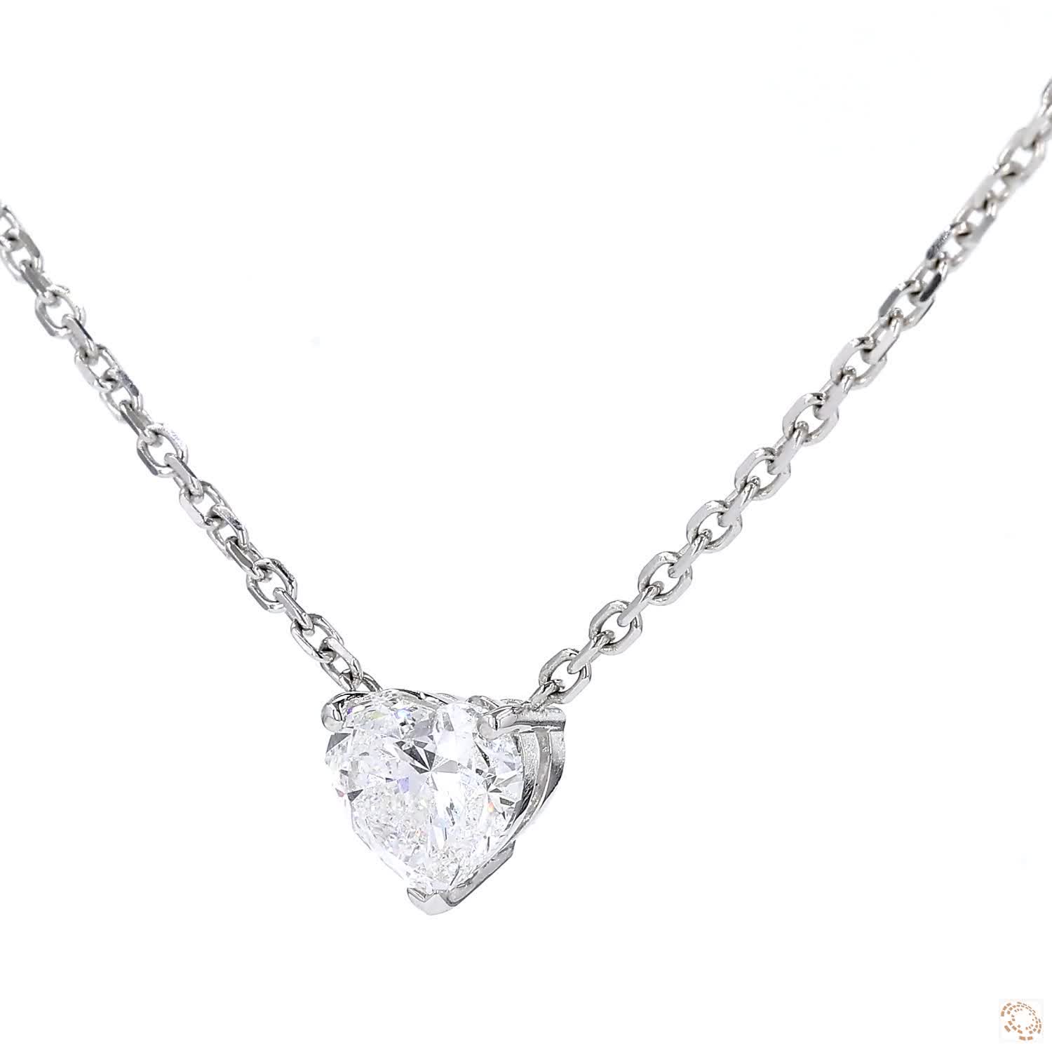 Solitaire Heart Diamond Pendant (1.51 ct)