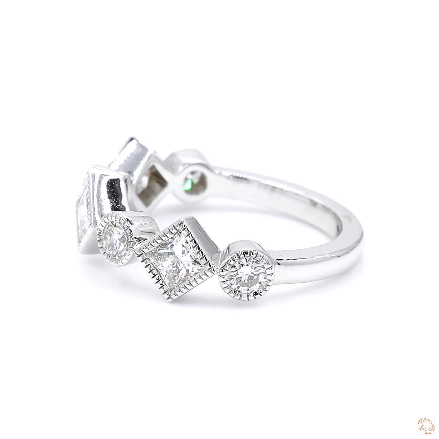 Mixed Channel Diamond Half Eternity Ring