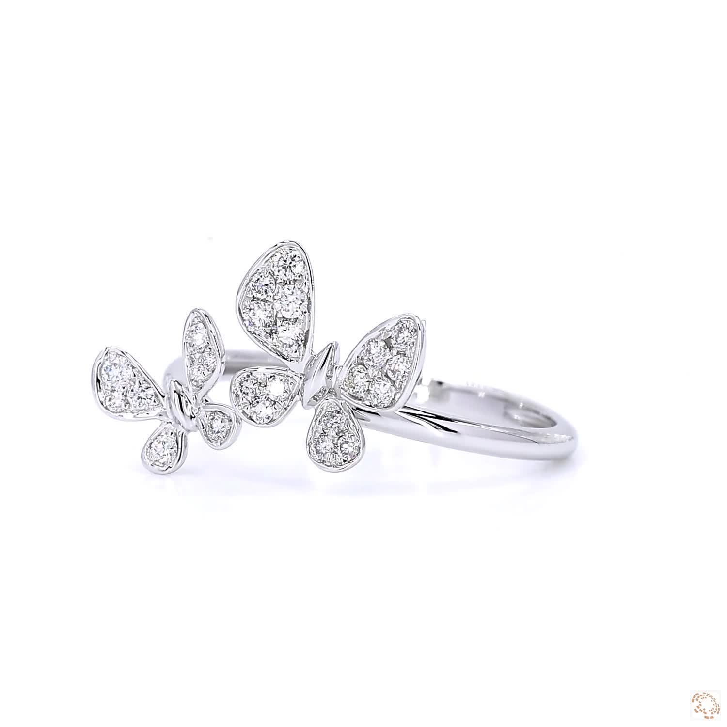 Double Butterfly Diamond Ring (0.22 ct)