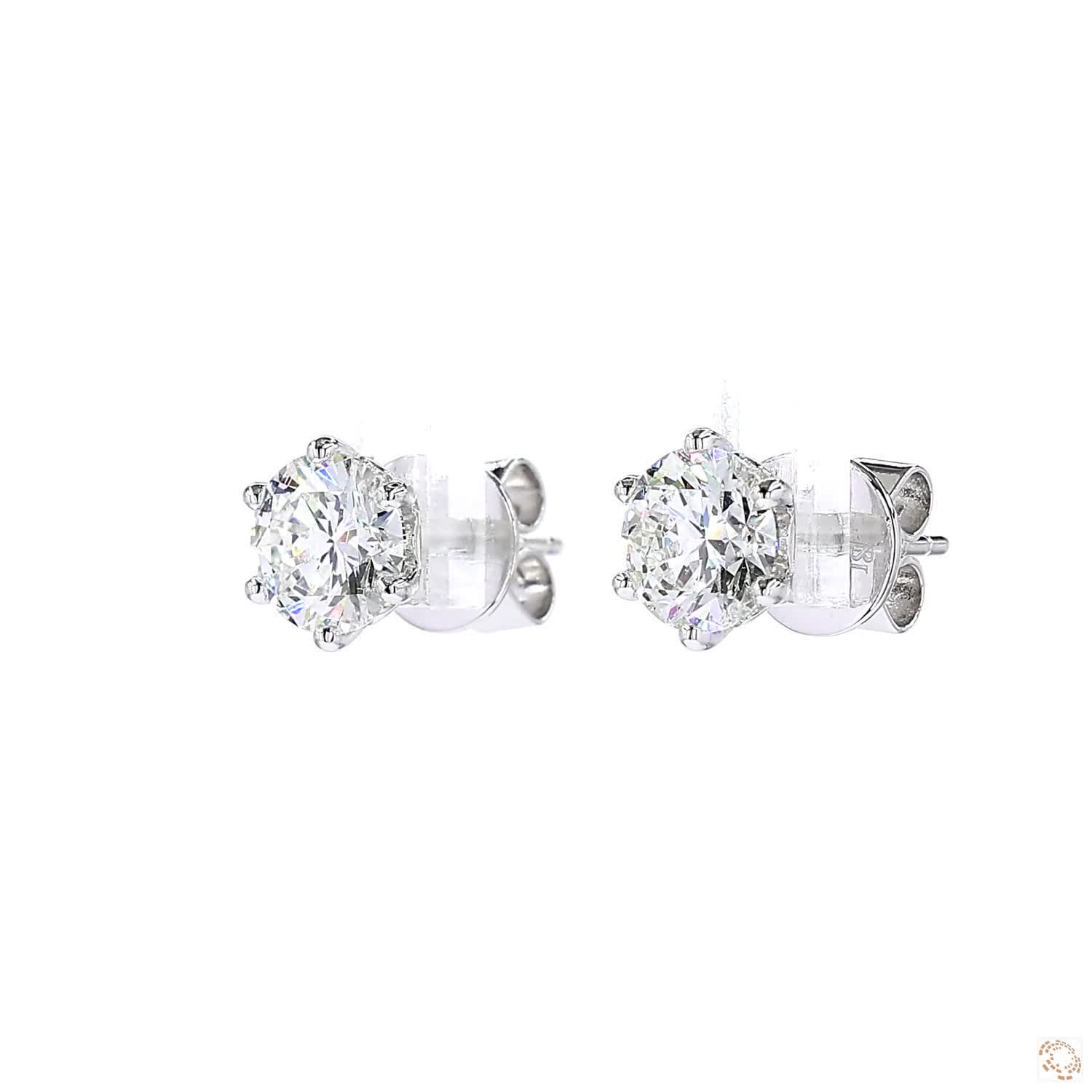 6-Prong Diamond Stud Earrings (1.01 ct. per diamond)