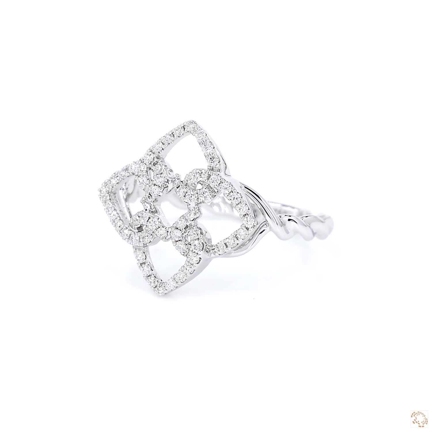 Swirl Round Diamond Ring