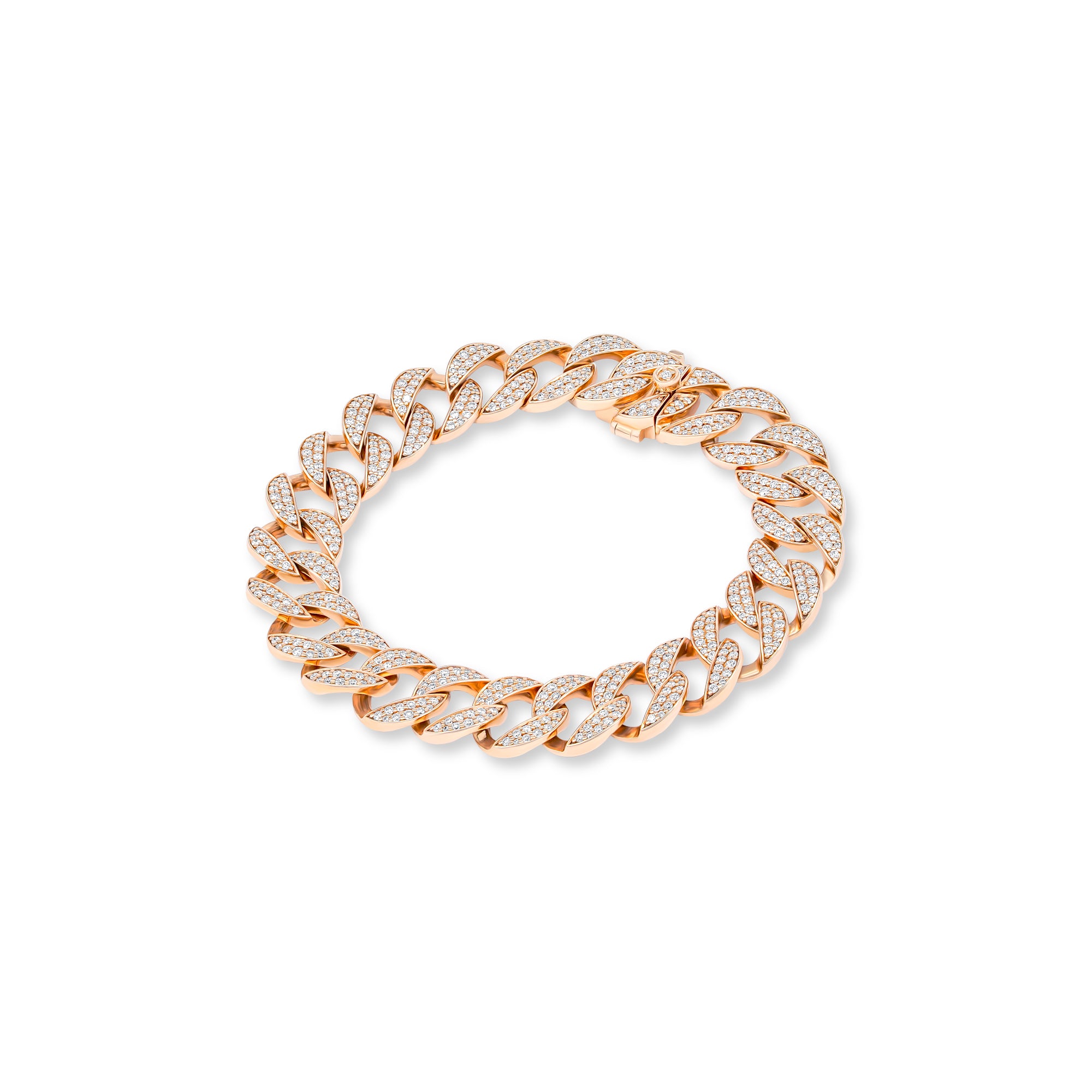 Cuban Diamond Bracelet in 18K Gold (Large)