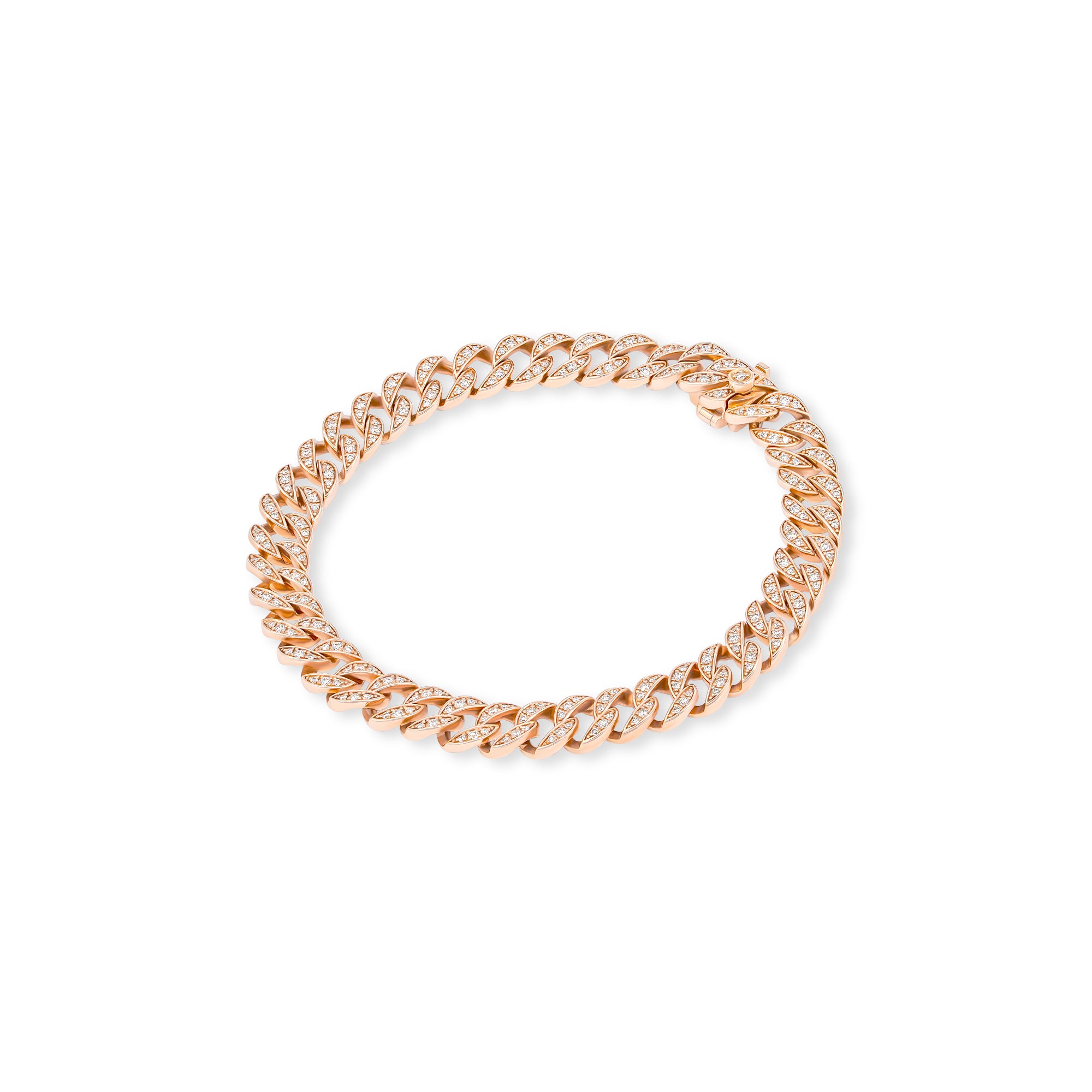 Cuban Diamond Bracelet in 18K Rose Gold (1.06 ct tw.)