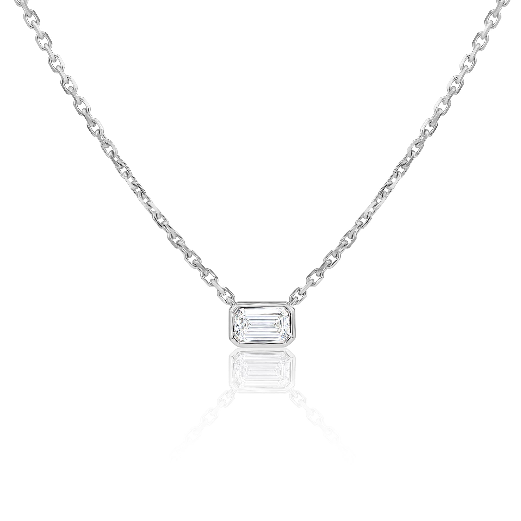 Solitaire Emerald Diamond Pendant (0.50 ct)
