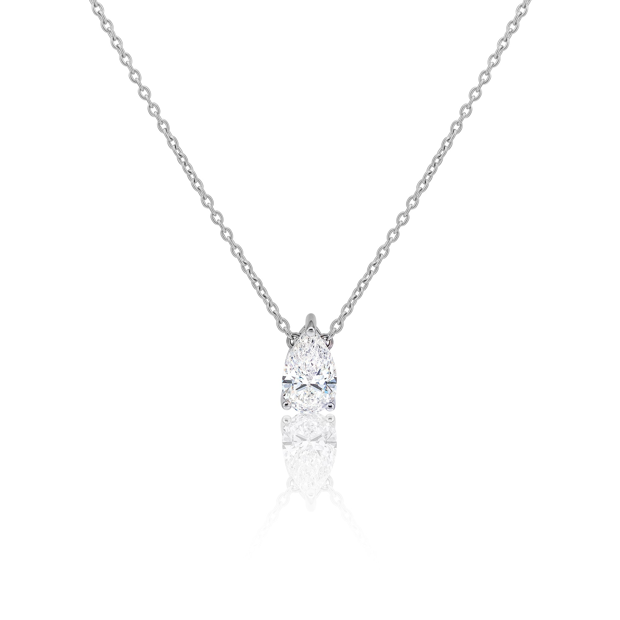 Solitaire Pear Diamond Pendant (0.80 ct)