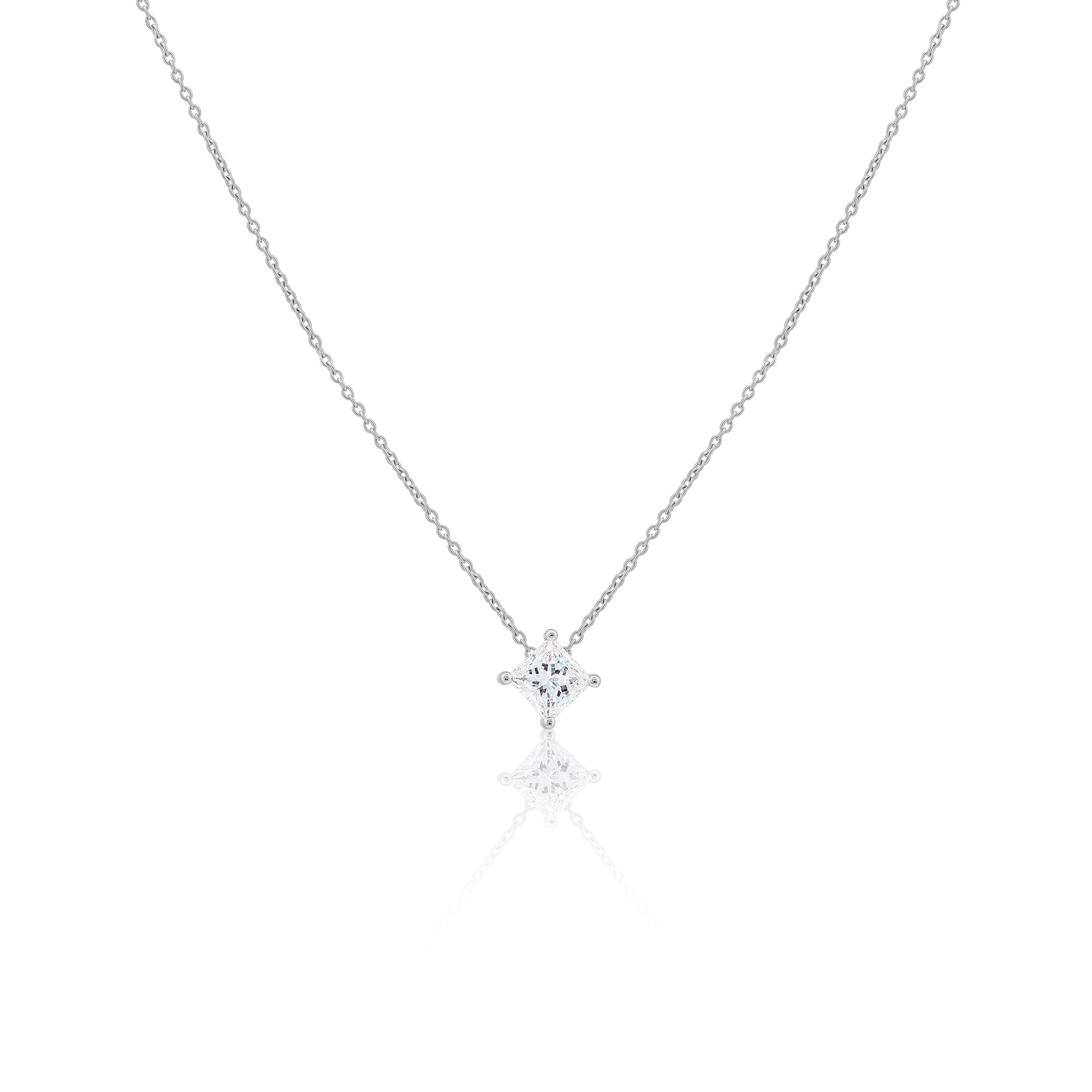 Solitaire Princess Diamond Pendant (0.71 ct)