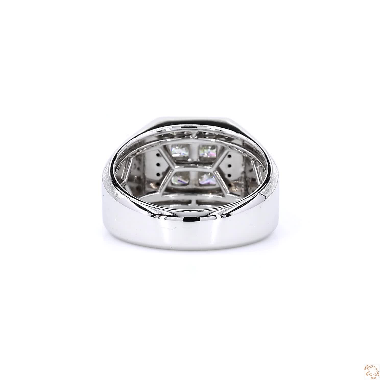 Black & White Diamonds Men's Signet Ring