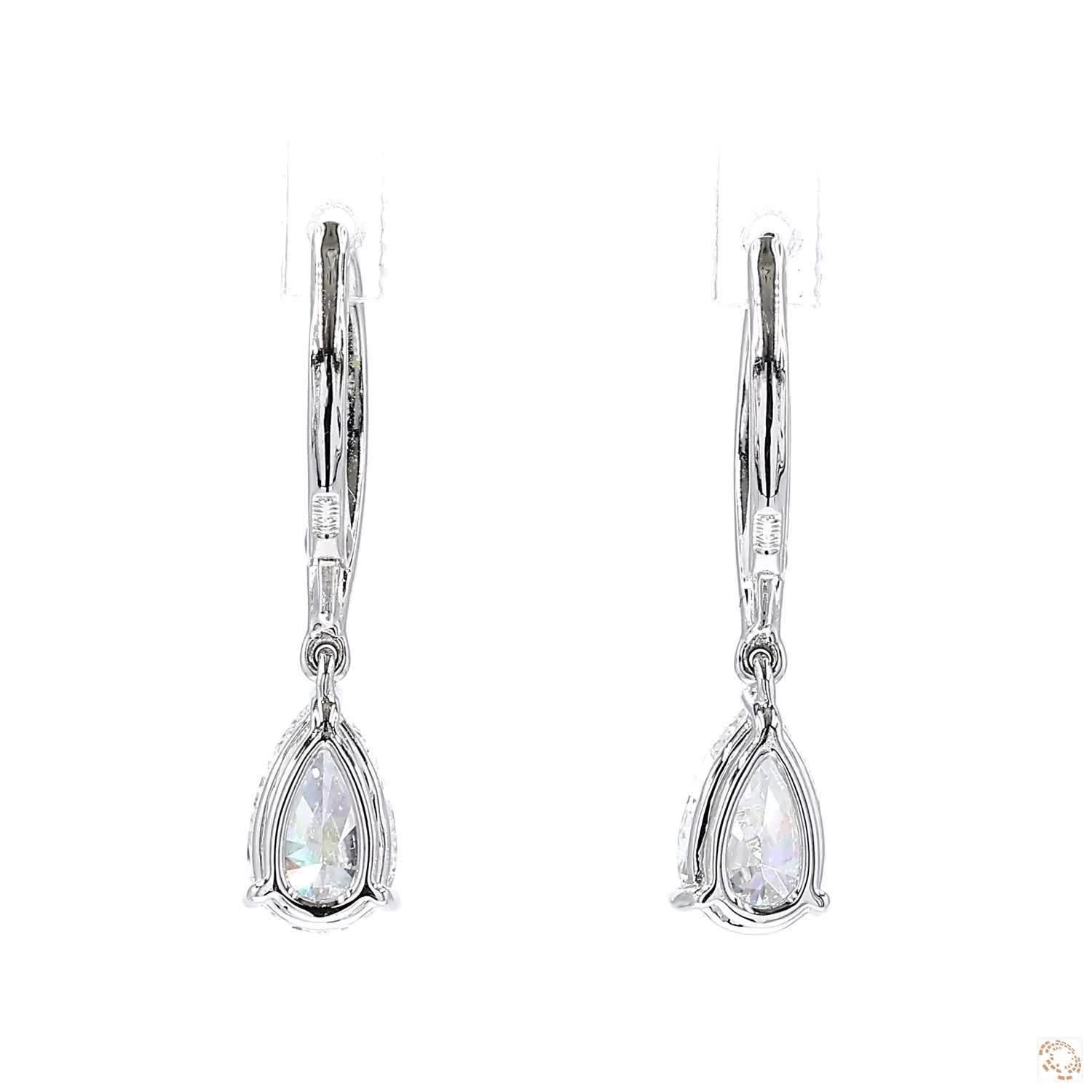 Pear Shape Diamond Dangling Earrings