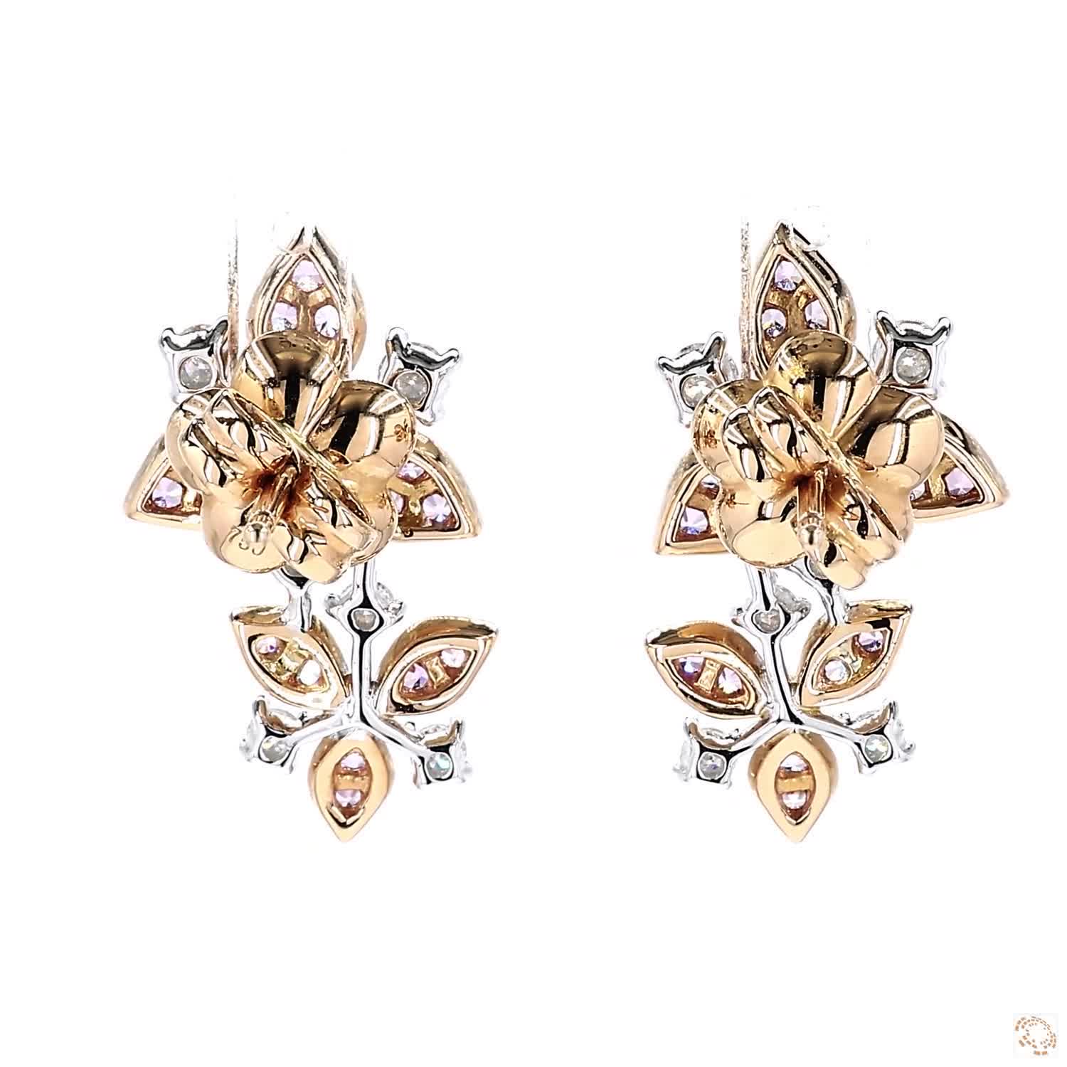 Snowflake Stud Earrings with Pink Sapphire (1.06 ct. tw.)
