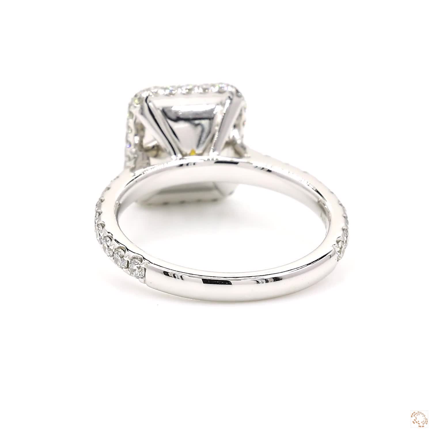 Radiant Cut WX Yellow Diamond Halo Diamond Ring