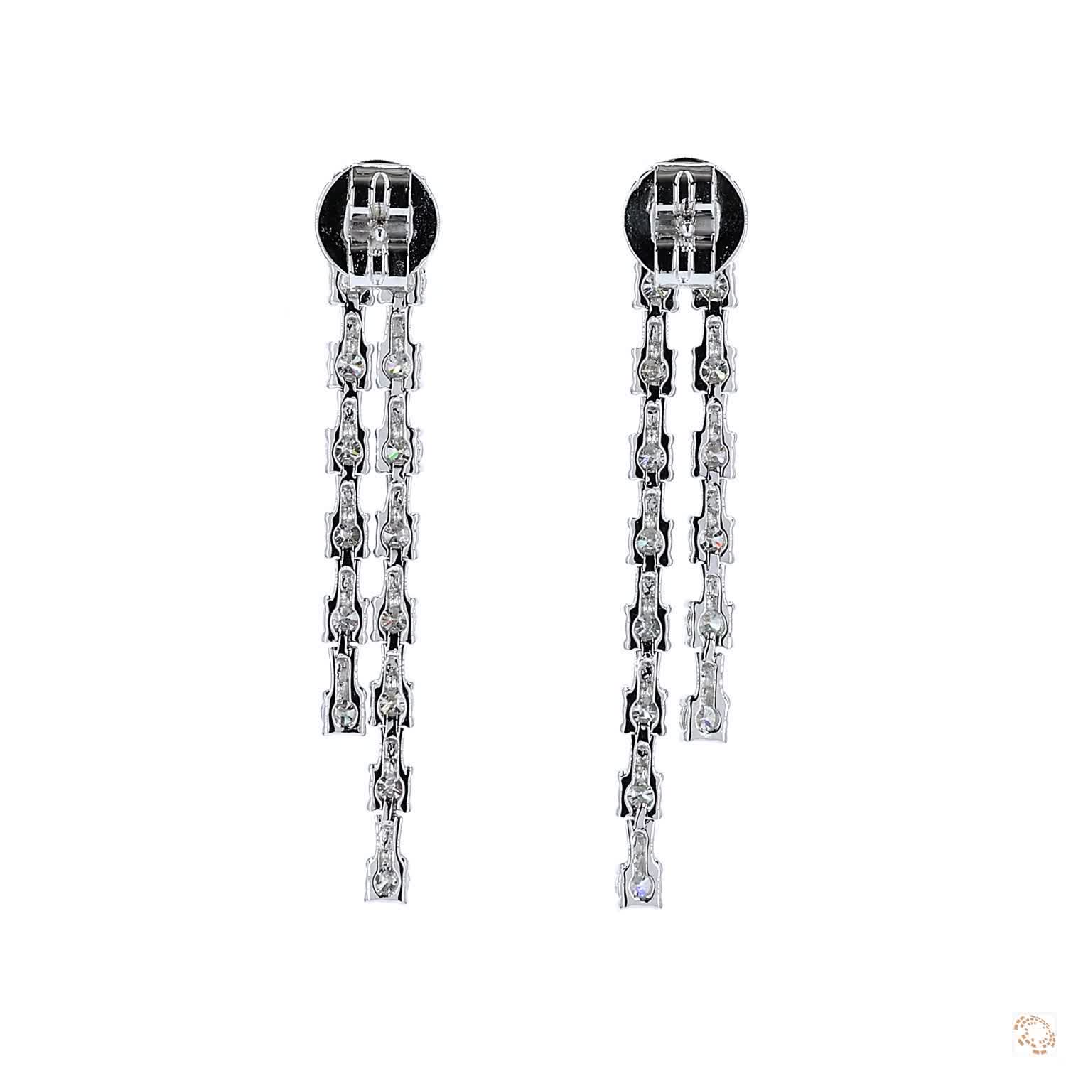 Two-Strand Diamond Dangles Earrings