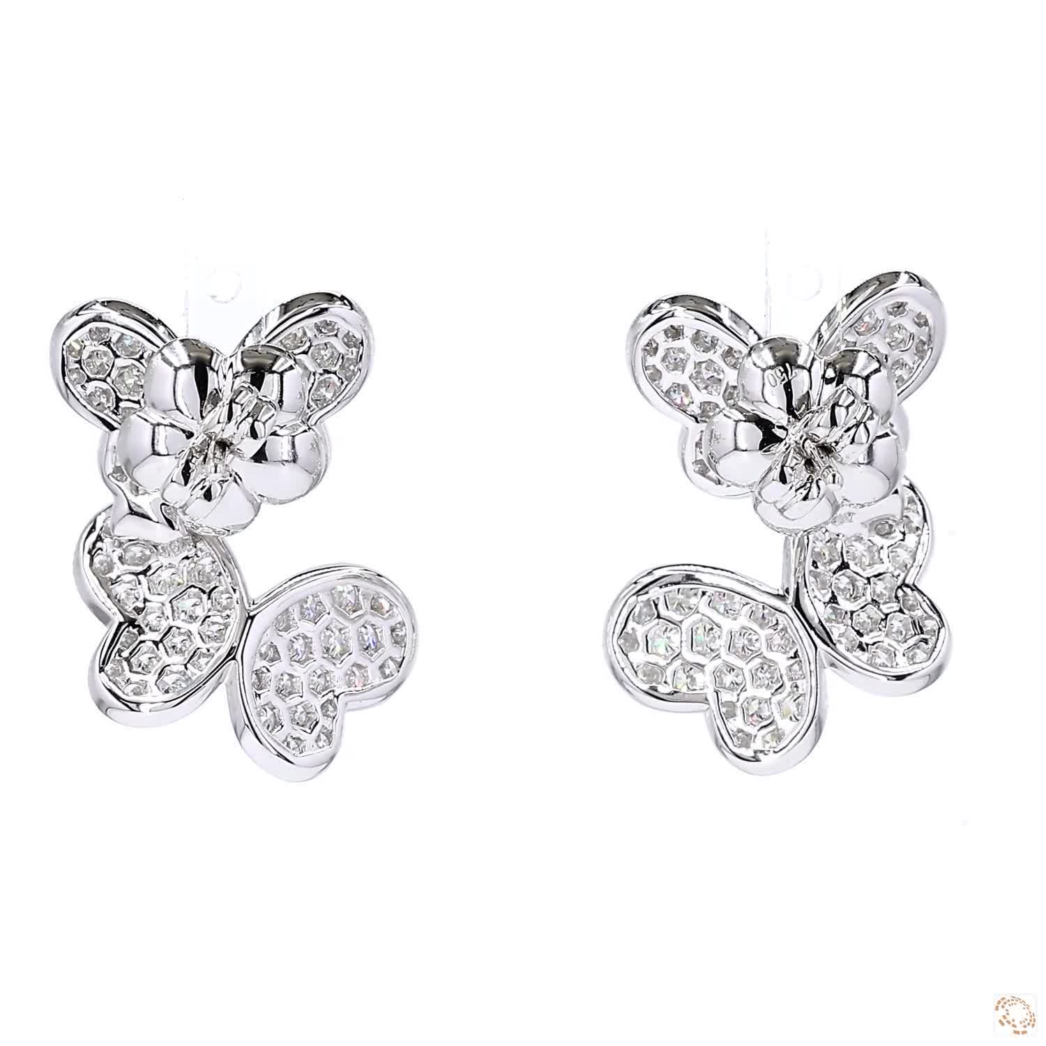 Double Butterfly Diamond Stud Earrings (2.18 ct. tw.)