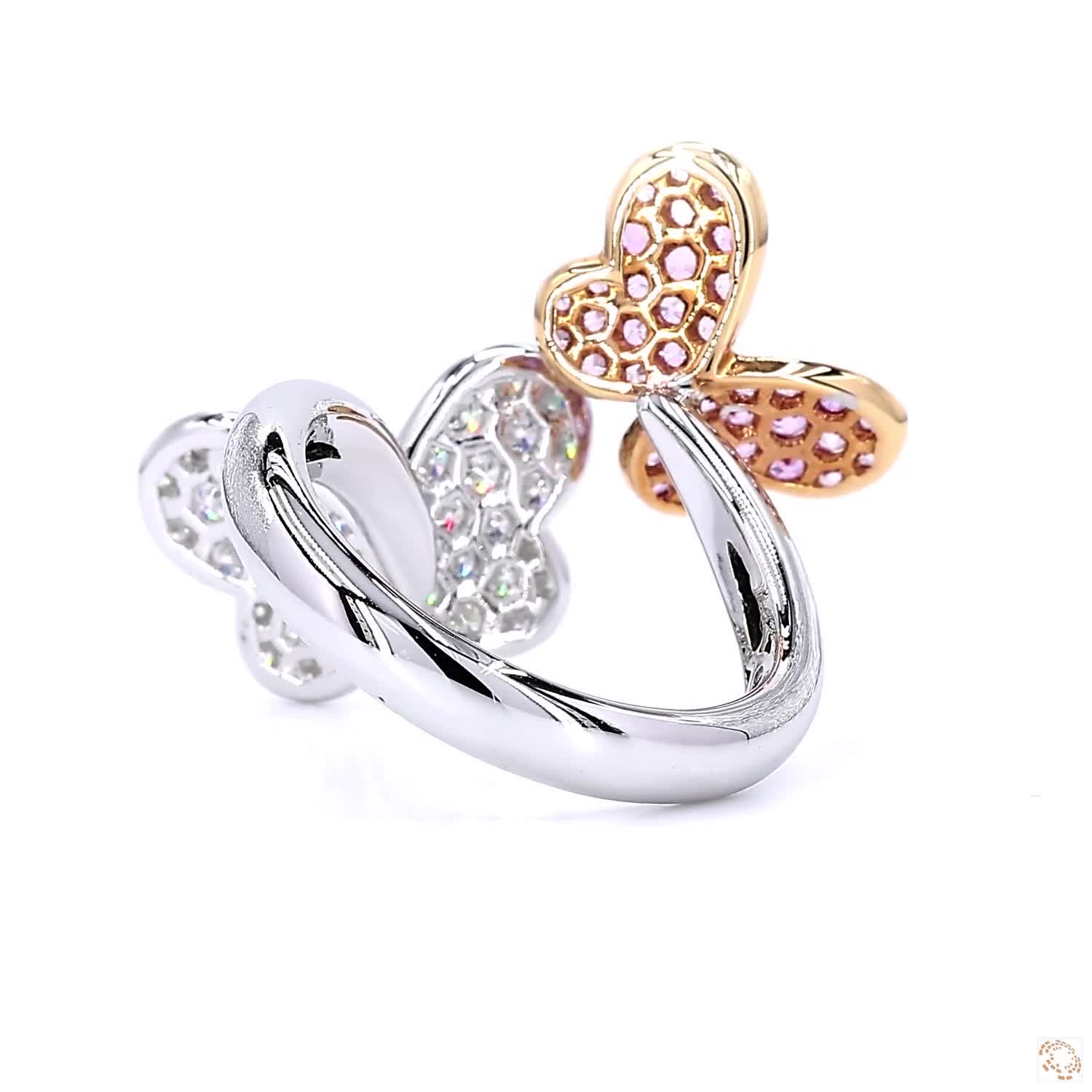 Double Butterfly Diamond Ring (0.69 ct)