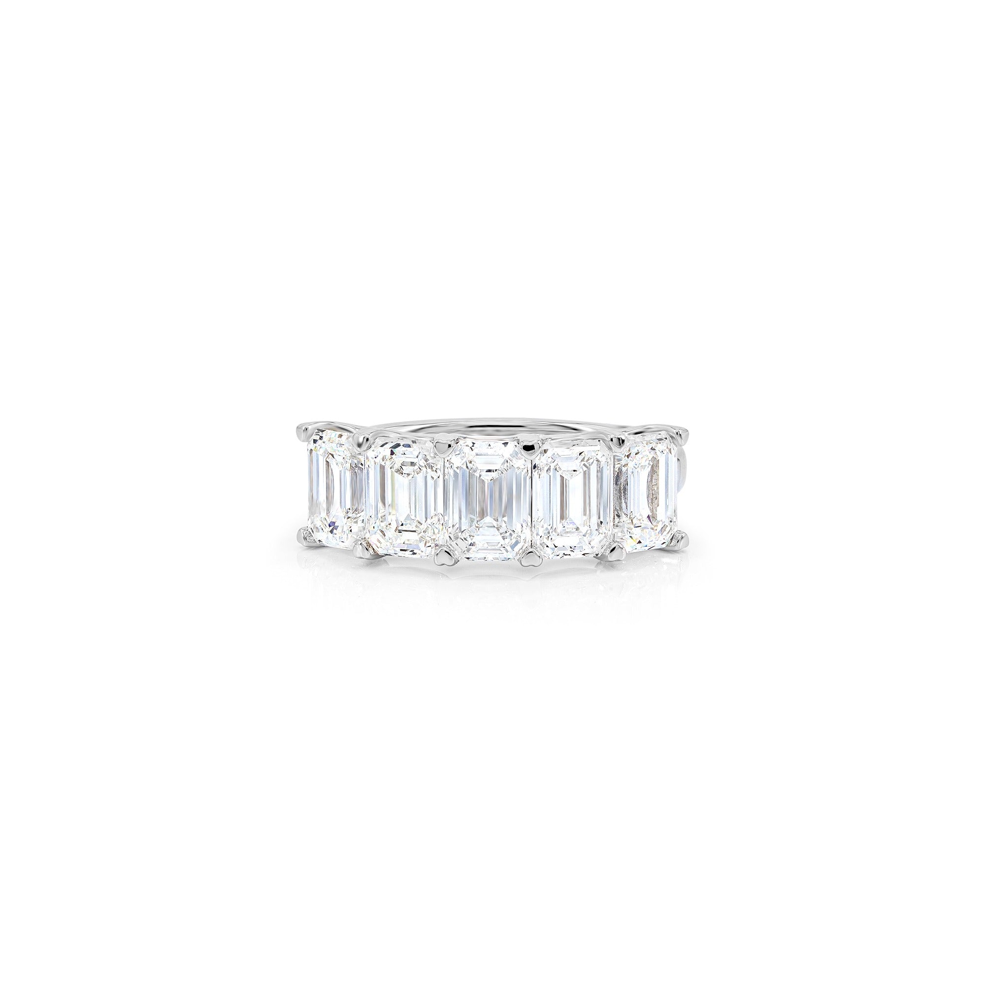 Emerald Diamond Half Eternity Ring (0.7ct per diamond)