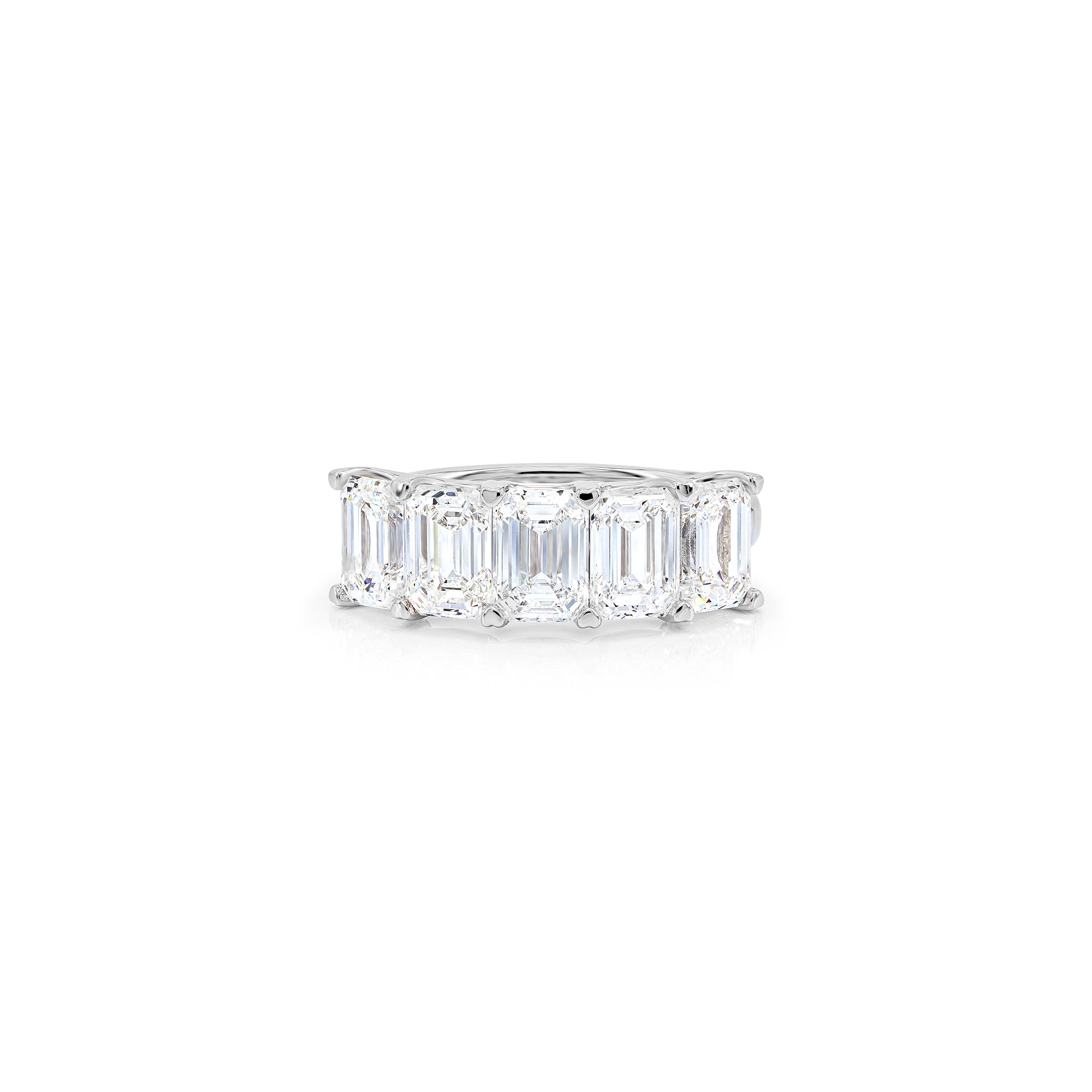 Emerald Diamond Half Eternity Ring (0.7ct per diamond)