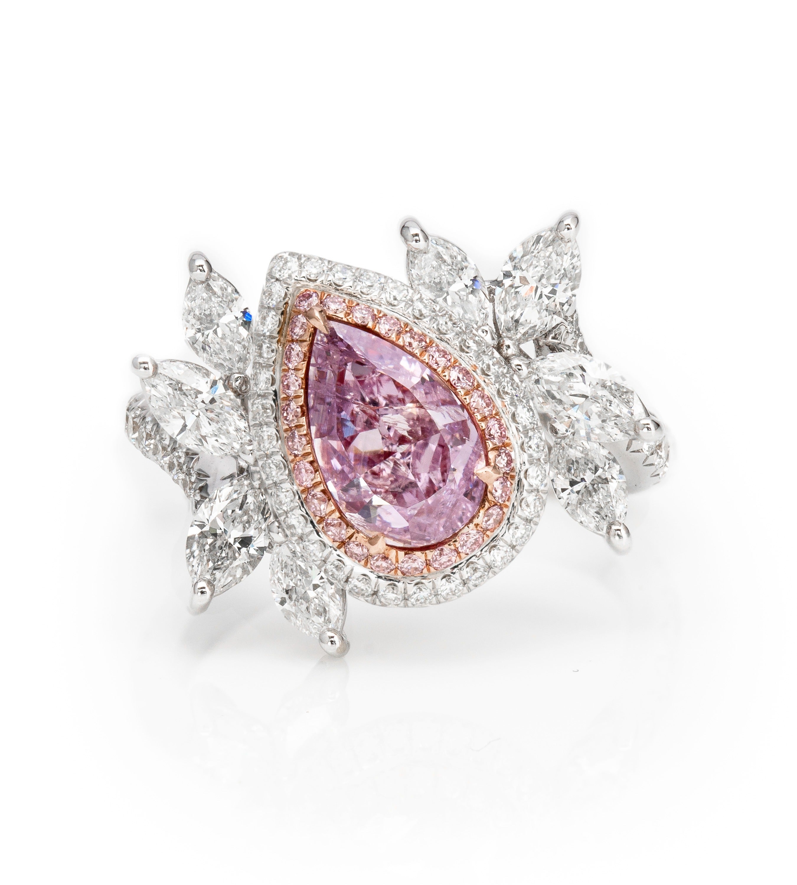 Pear Fancy Intense Pinkish Purple Diamond Ring