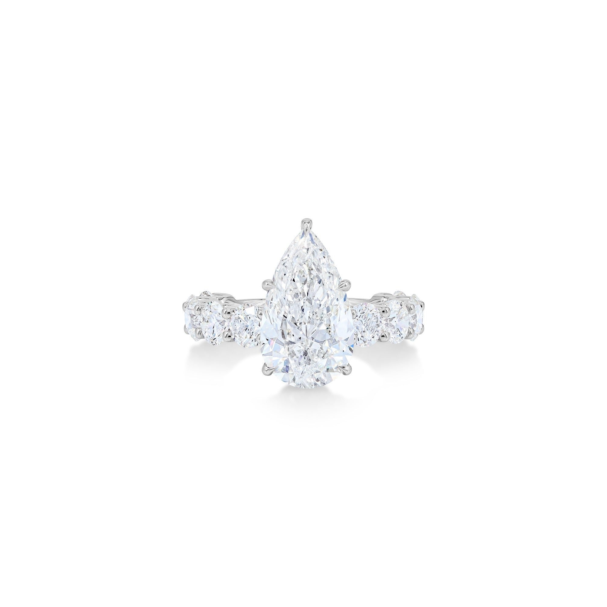 Pear & Round Cut Diamond Engagement Ring