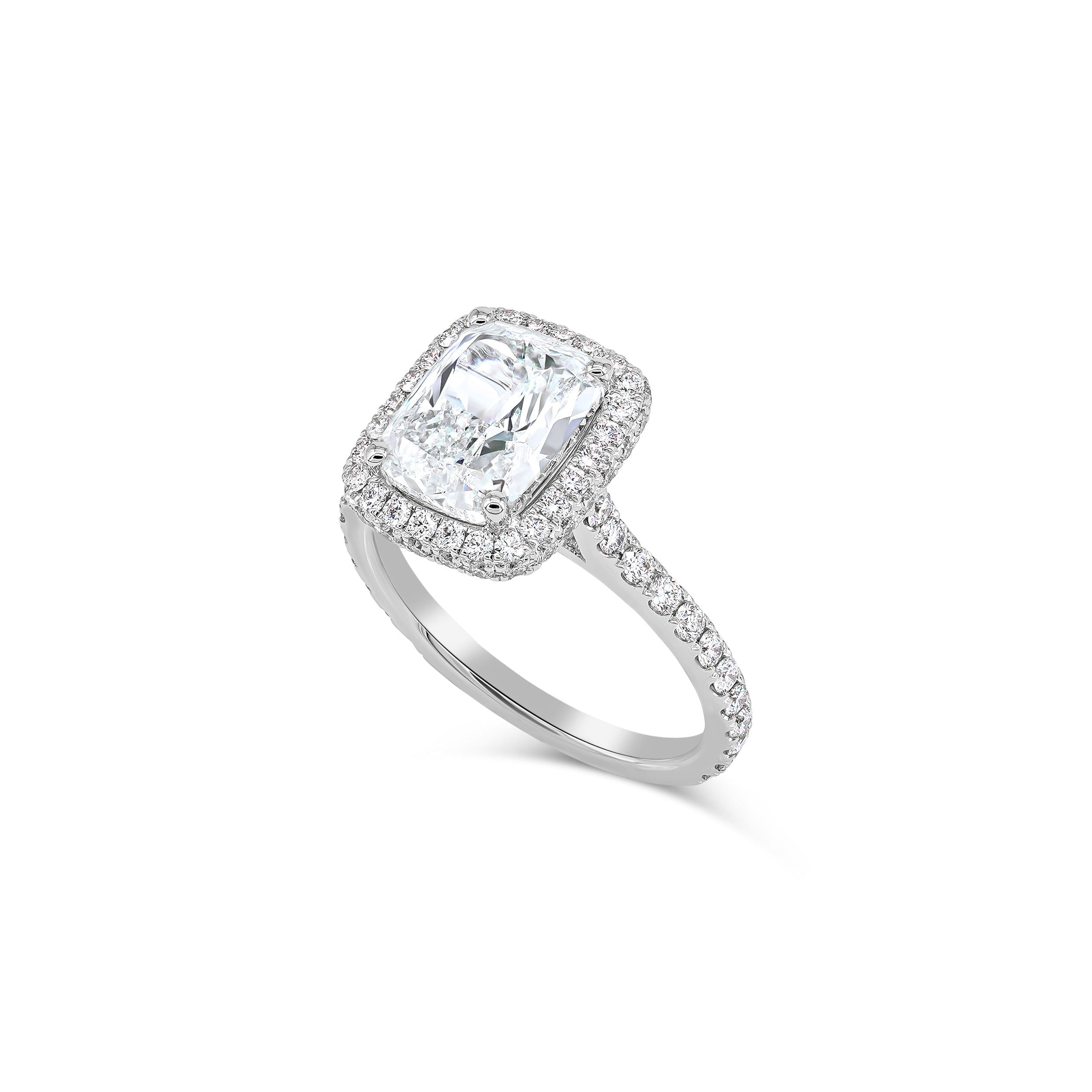 Cushion Cut Diamond Halo Engagement Ring