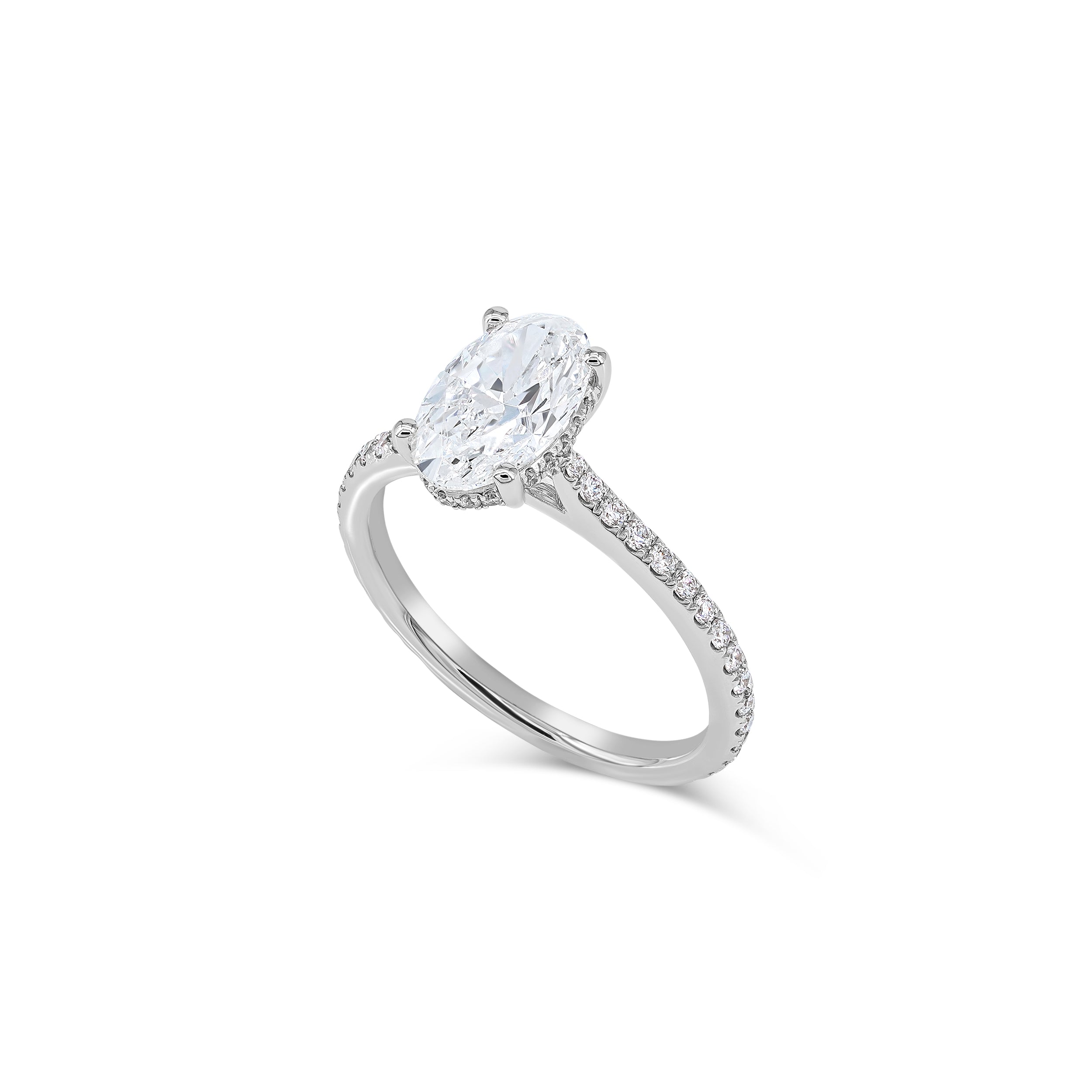 Oval Shape  Pavé Diamond Engagement Ring