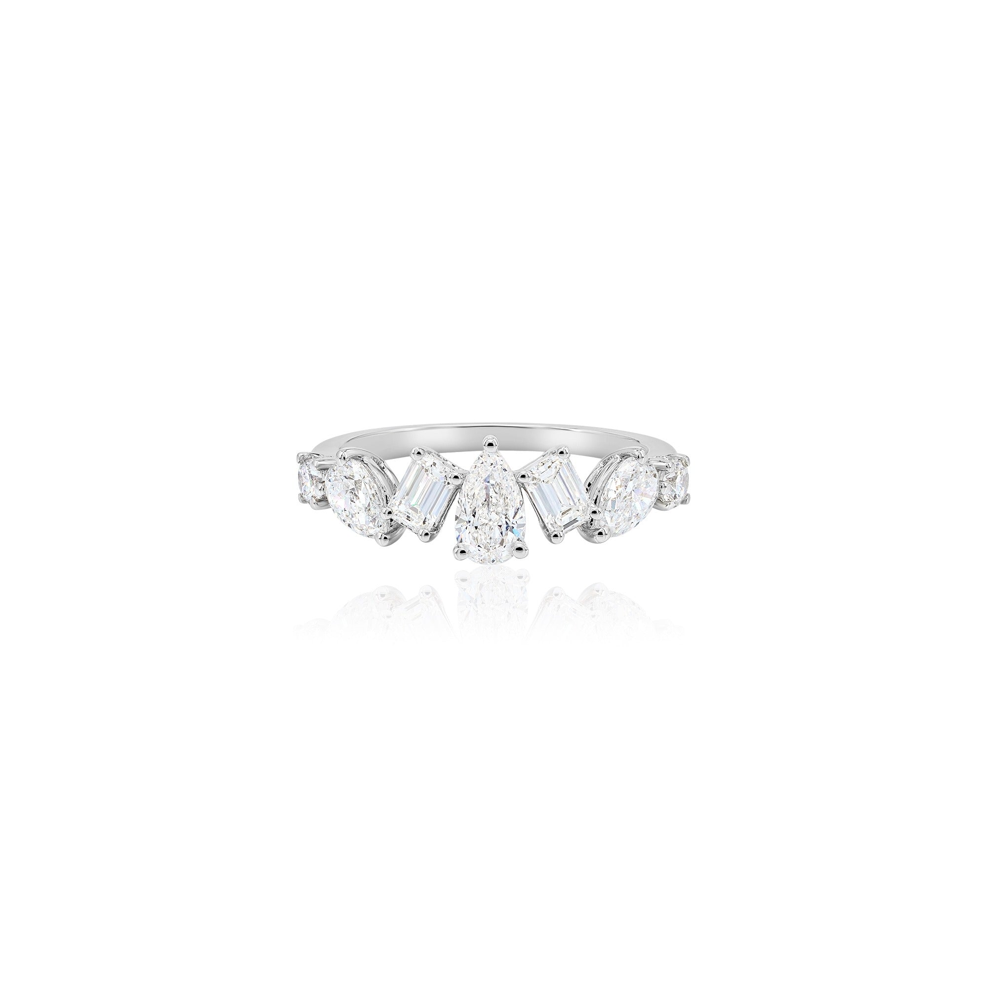 Multi-Shape Diamond Half Eternity Ring (1.30ct)