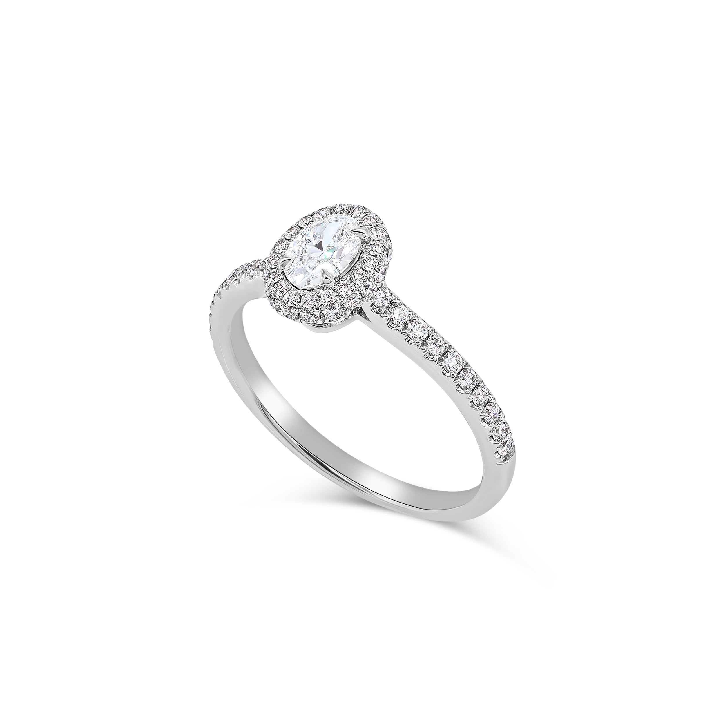 Oval Shape Micro Pave Diamond Ring