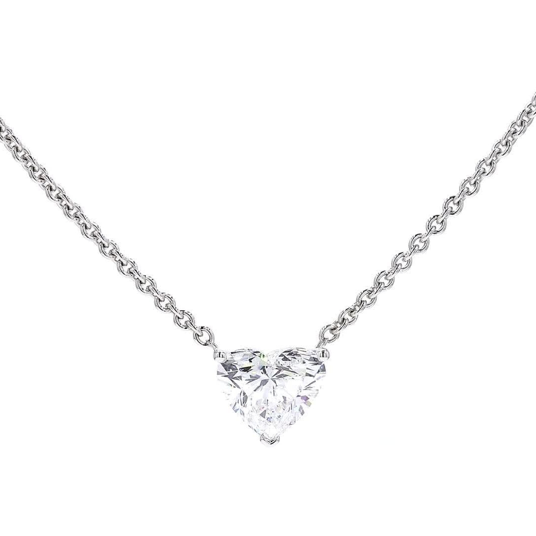 Solitaire Heart Diamond Pendant (1.51 ct)