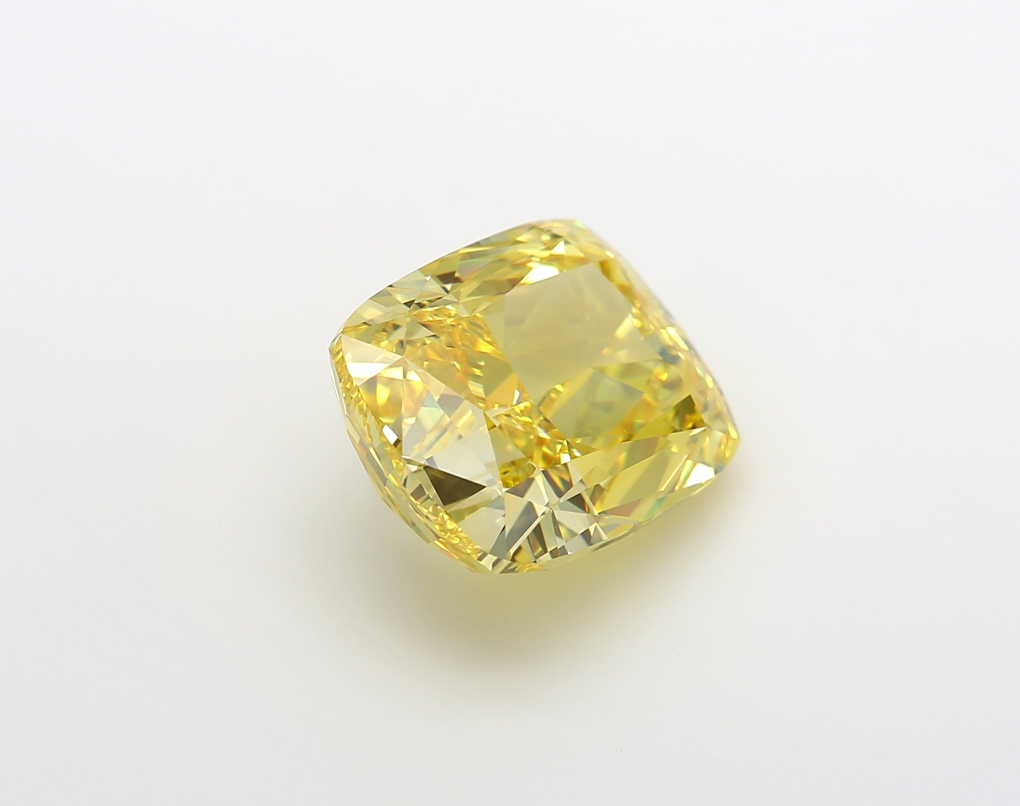 Zimmi 7 Carat Fancy Vivid Yellow Cushion  Diamond GIA