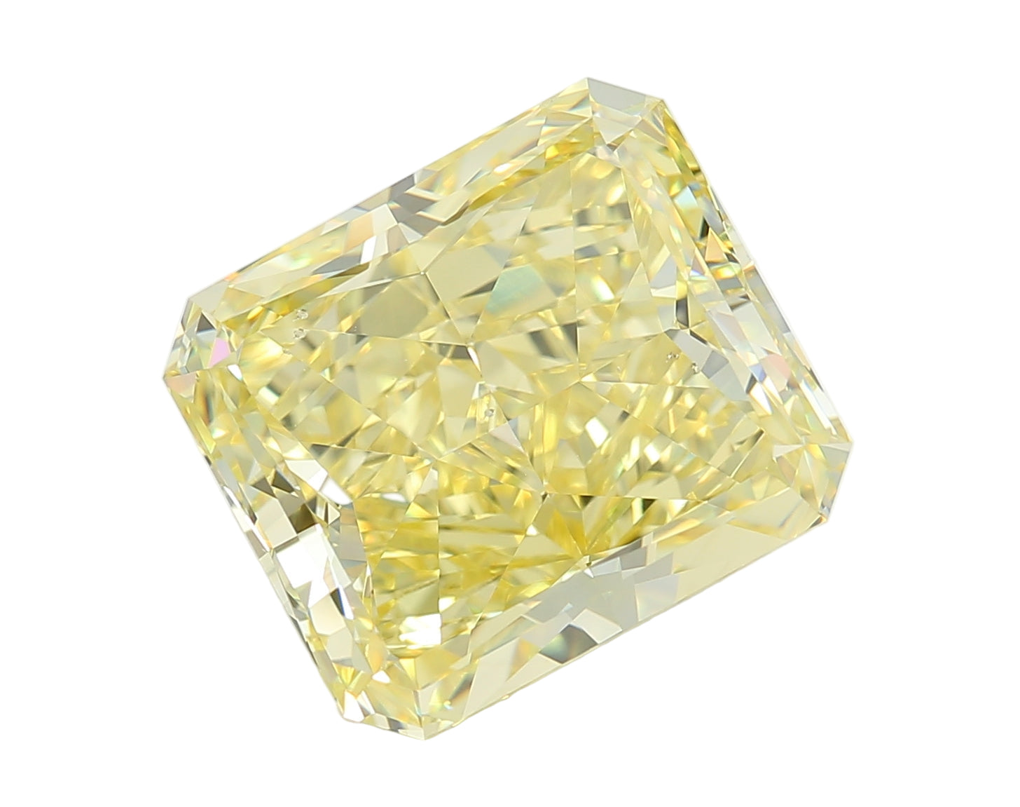 A couple of 10 + 10 Carat Fancy Intense Yellow Radiant Diamond GIA