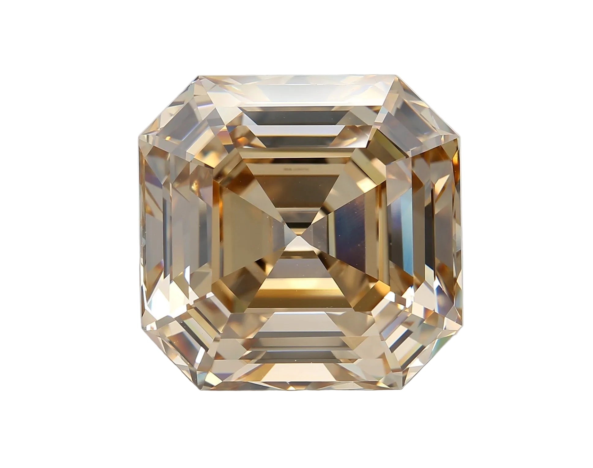 Asscher-cut diamond on a light gray background