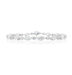 Marquise and Round Brilliant Diamond Bracelet