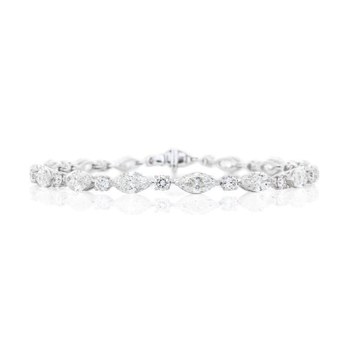 Marquise and Round Brilliant Diamond Bracelet