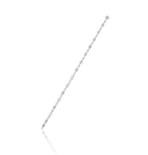 Marquise-Shape and Round Brilliant Diamonds Bracelet