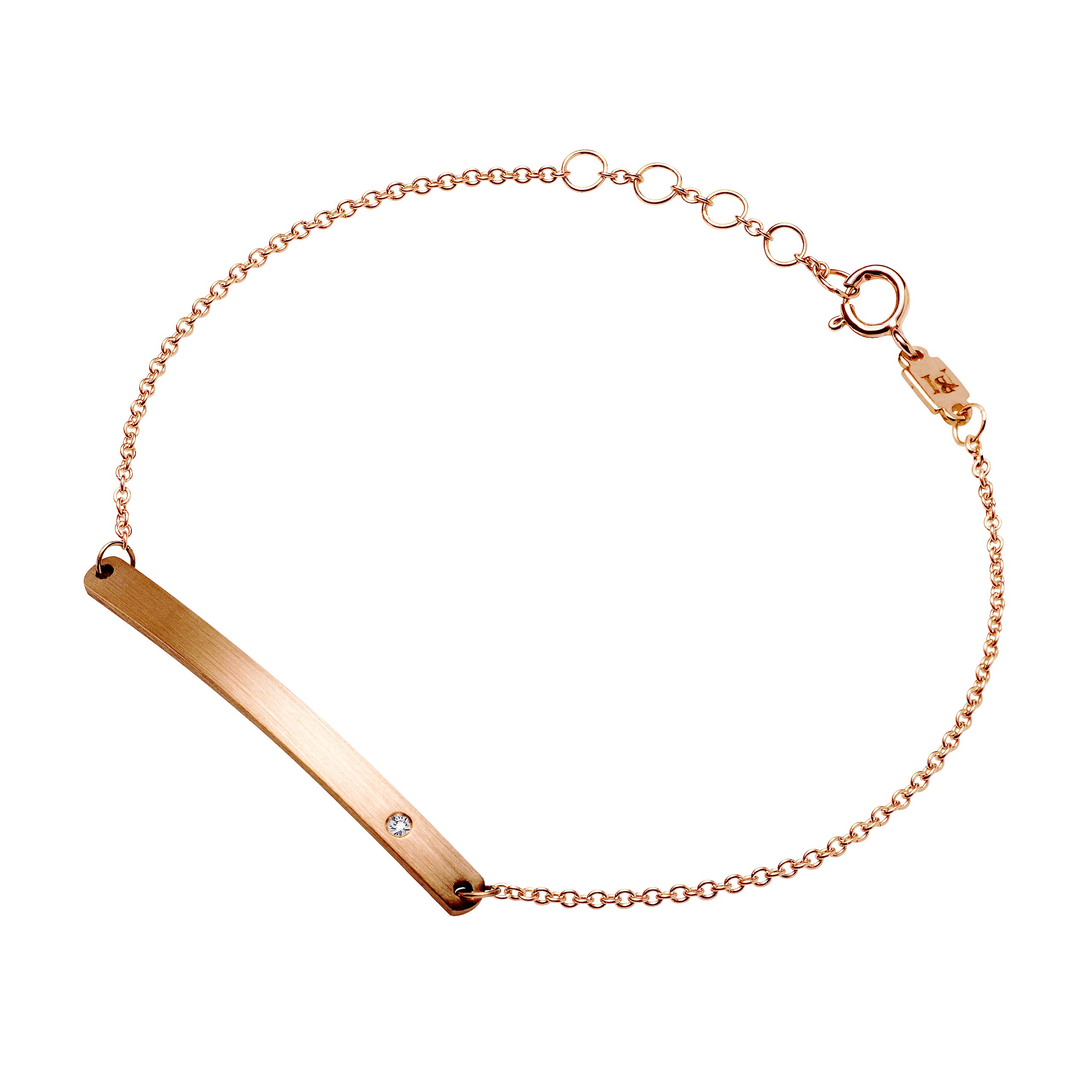 18K Gold & Diamond Bar Bracelet
