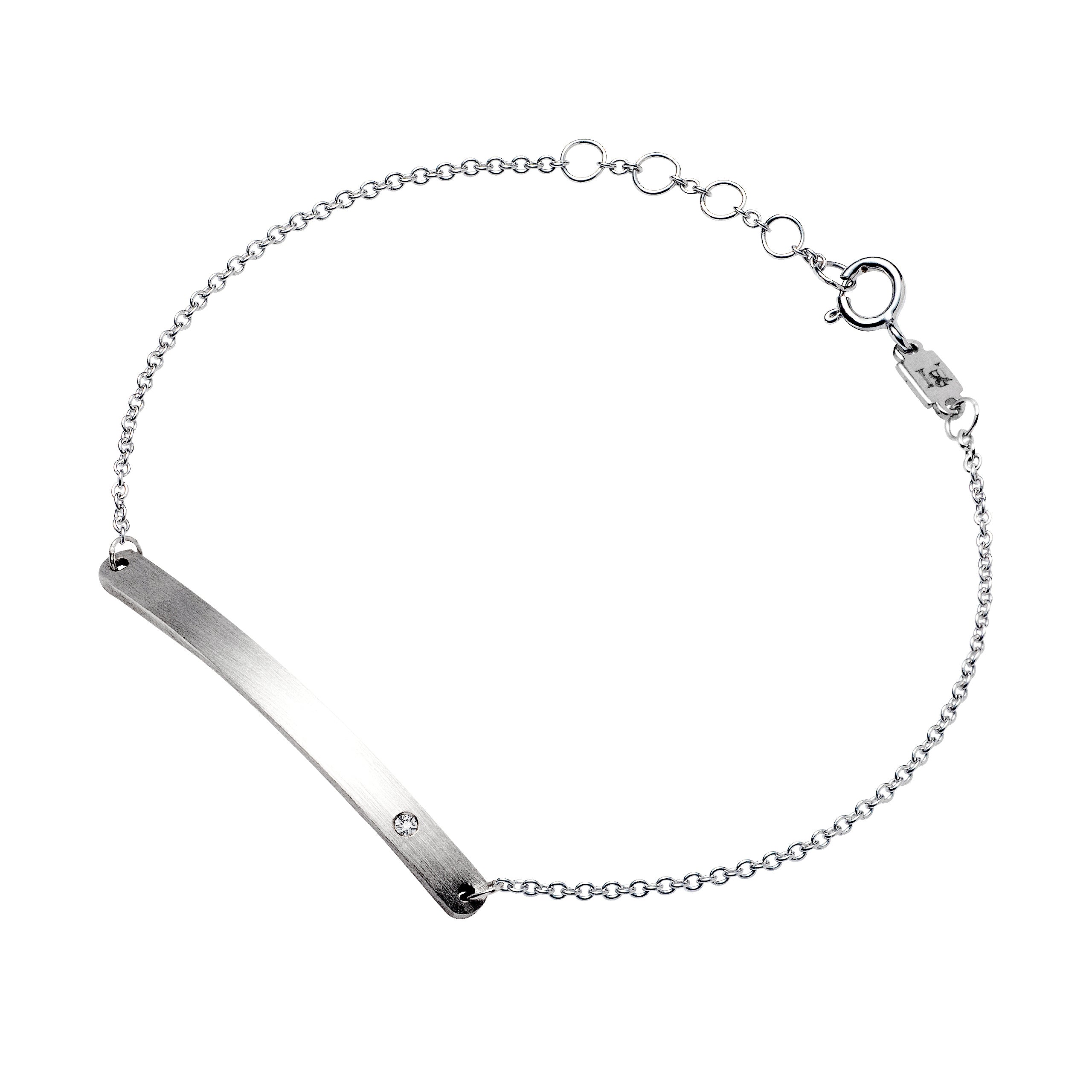 18K Gold & Diamond Bar Bracelet