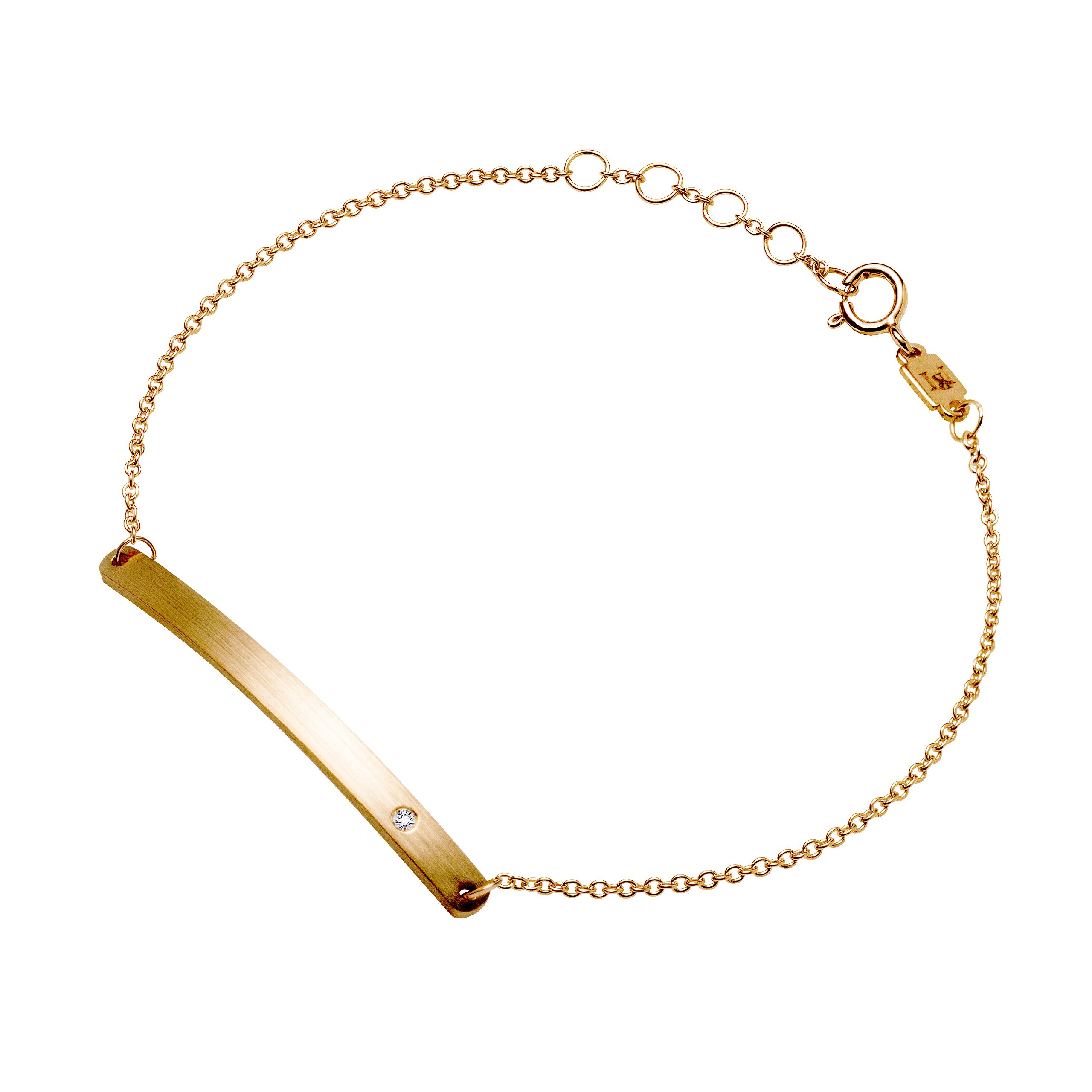 18K Gold & Diamond Bar Bracelet