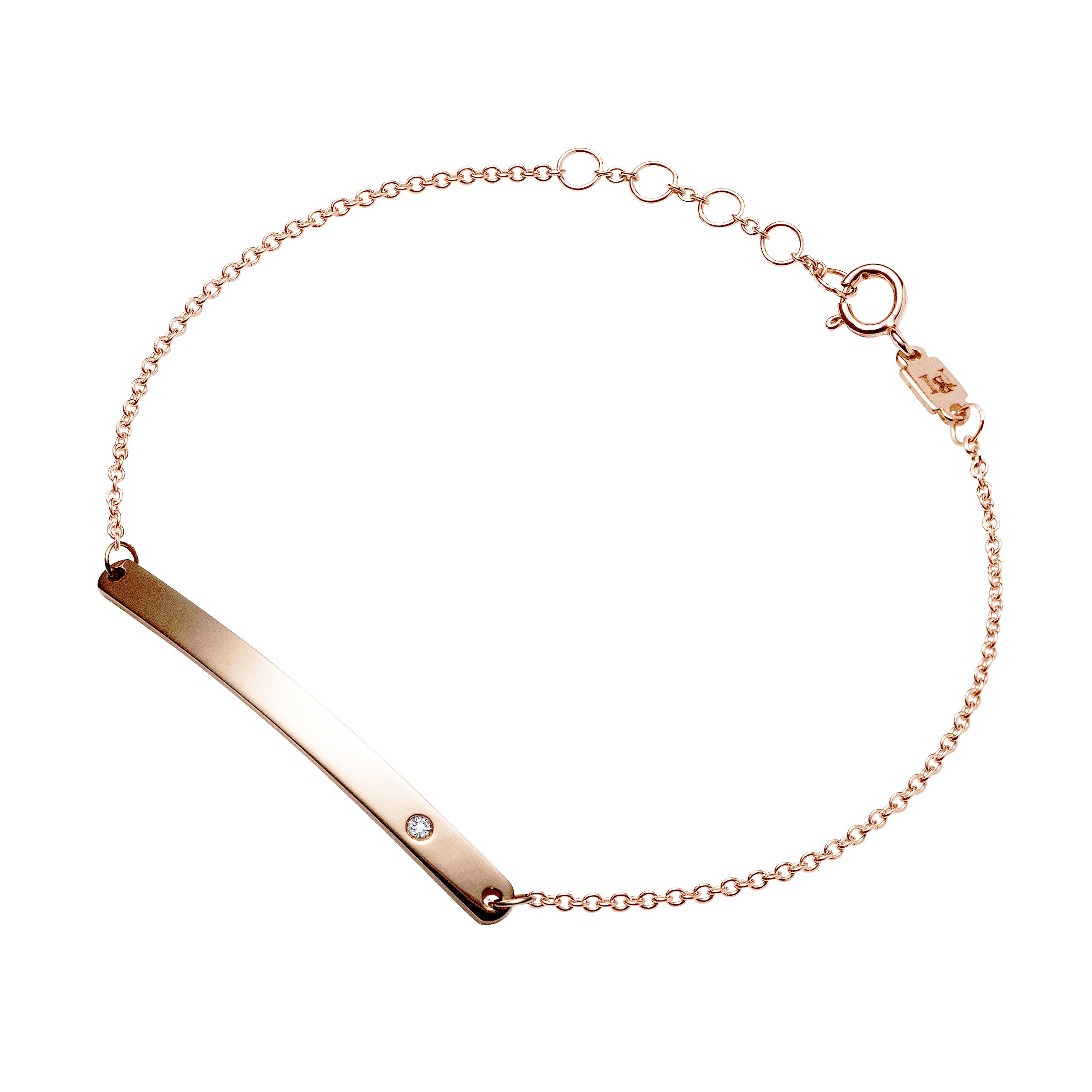 18K Gold & Diamond Bar Bracelet