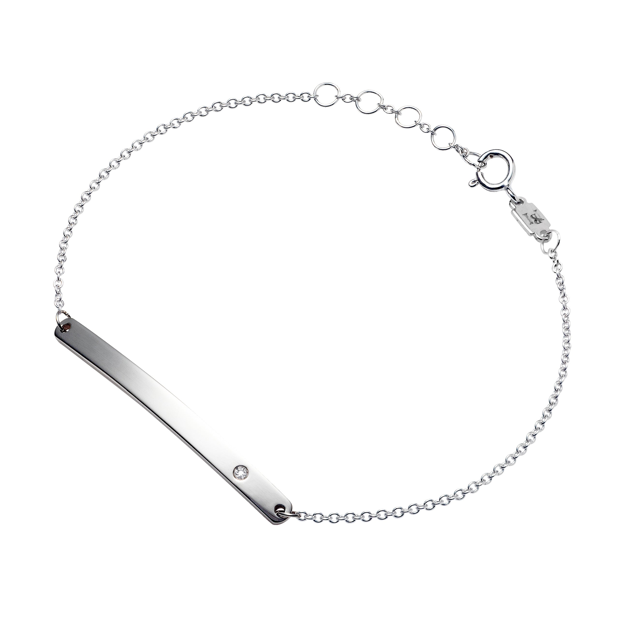 18K Gold & Diamond Bar Bracelet