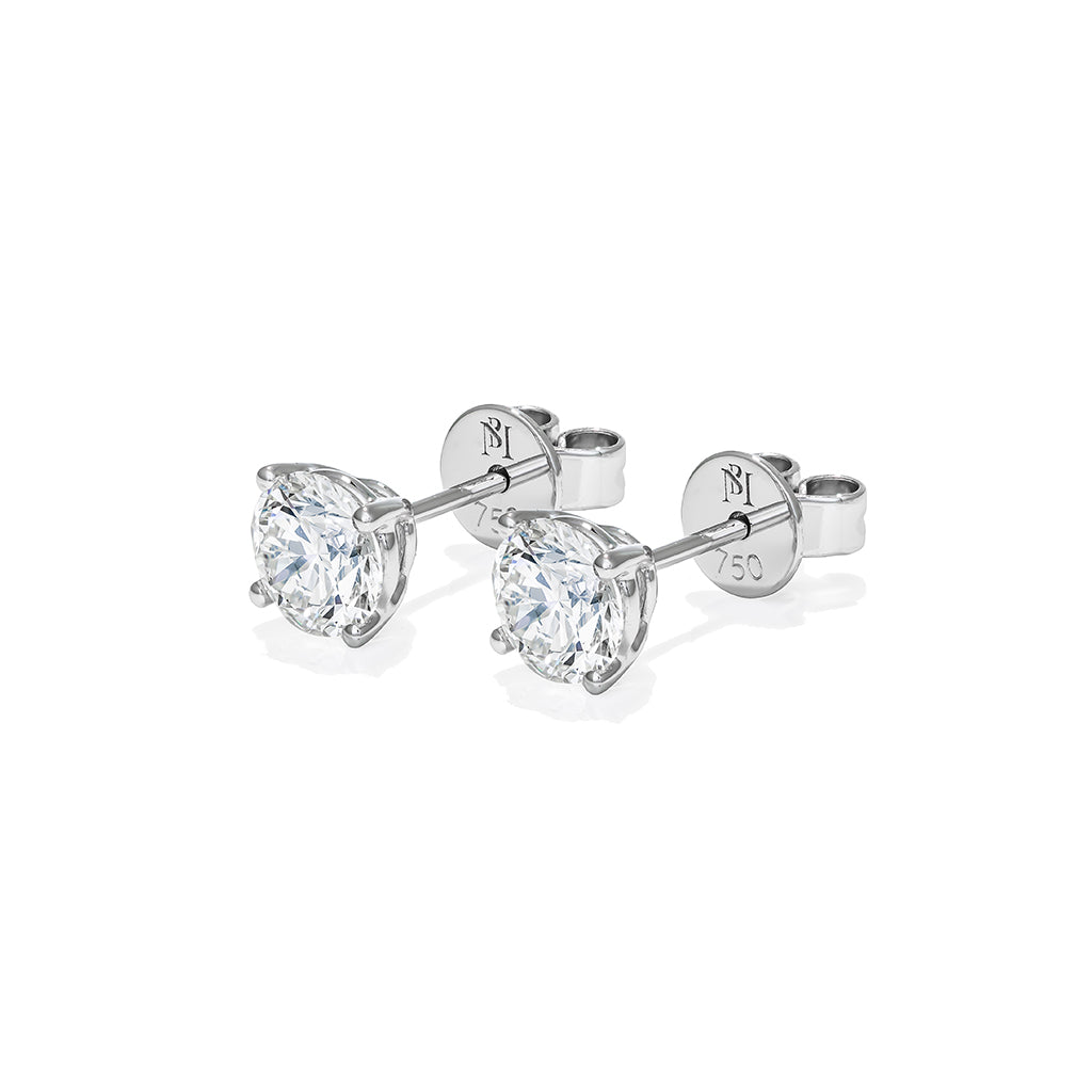 One Carat Each Diamond Stud Earrings