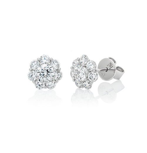 “Flower” Diamond Stud Earrings