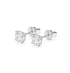 Eternal 4 Prongs Diamond Earrings with Diamond Jacket