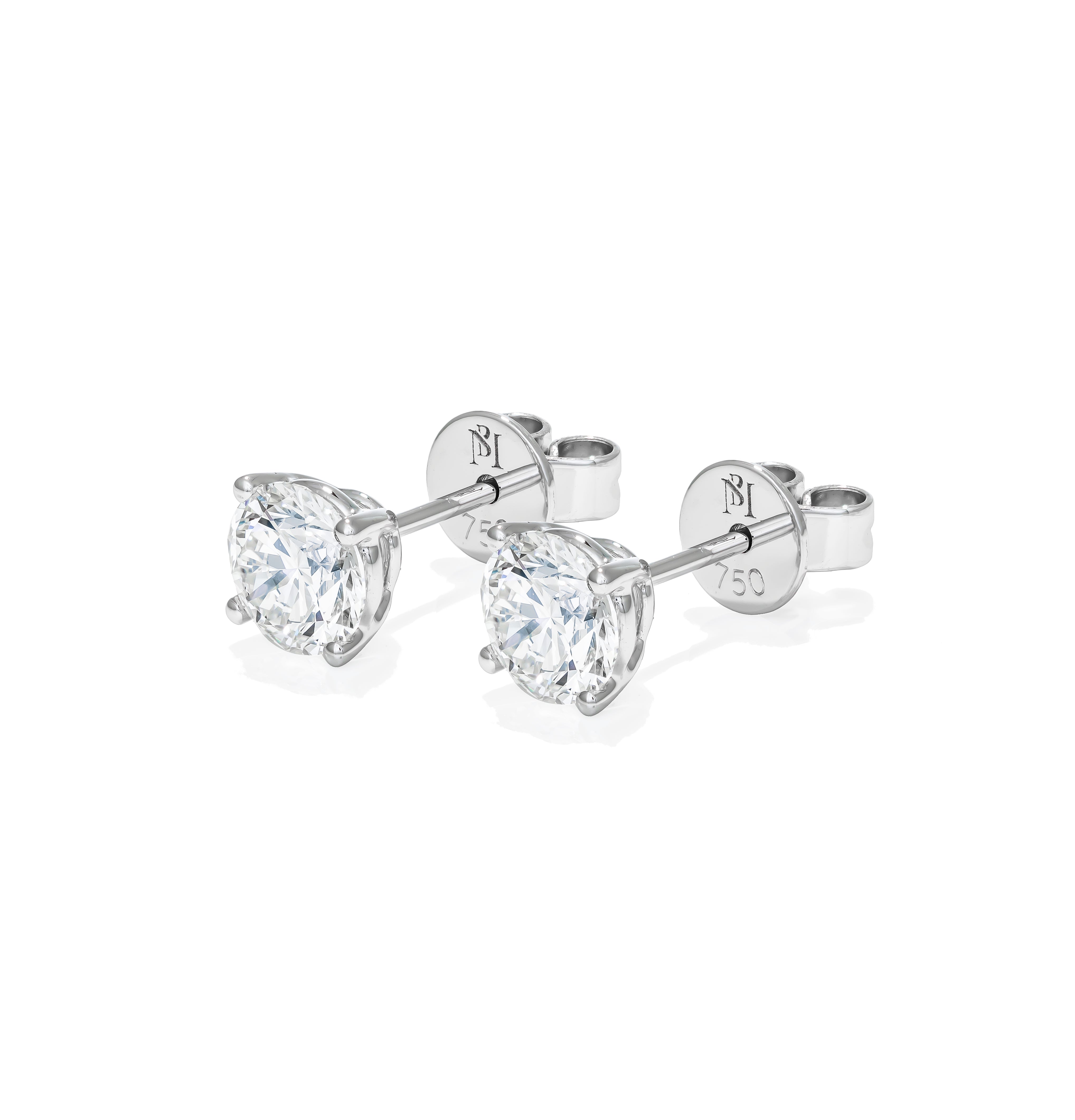 0.50 Carat Each Diamond Stud Earrings With Diamond Jacket
