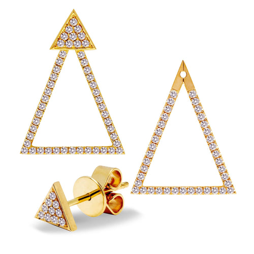Trillion Shaped Diamond Earrings